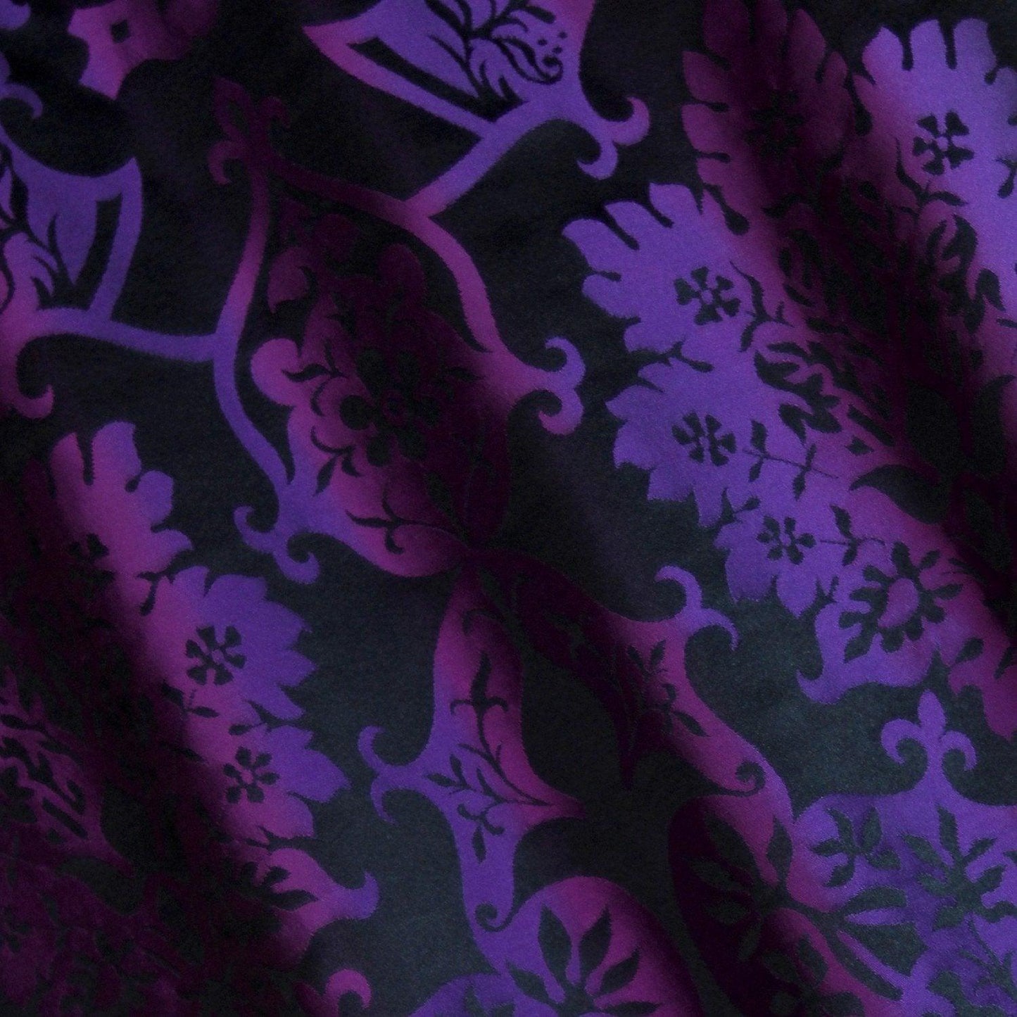Gothic Silk Damask - Black & Royal Purple - Watts & Co. (international)