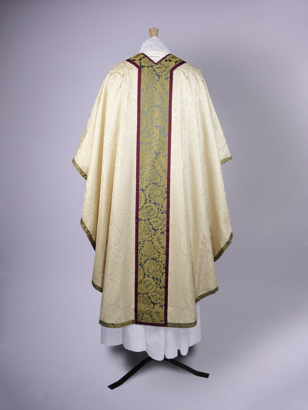Borromean Chasuble in Cream 'Holbein' with Canterbury Blue/Gold 'Holbein' Orphreys - Watts & Co.