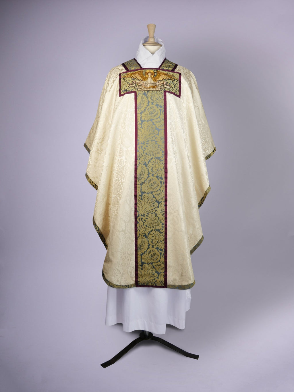 Borromean Chasuble in Cream 'Holbein' with Canterbury Blue/Gold 'Holbein' Orphreys - Watts & Co.