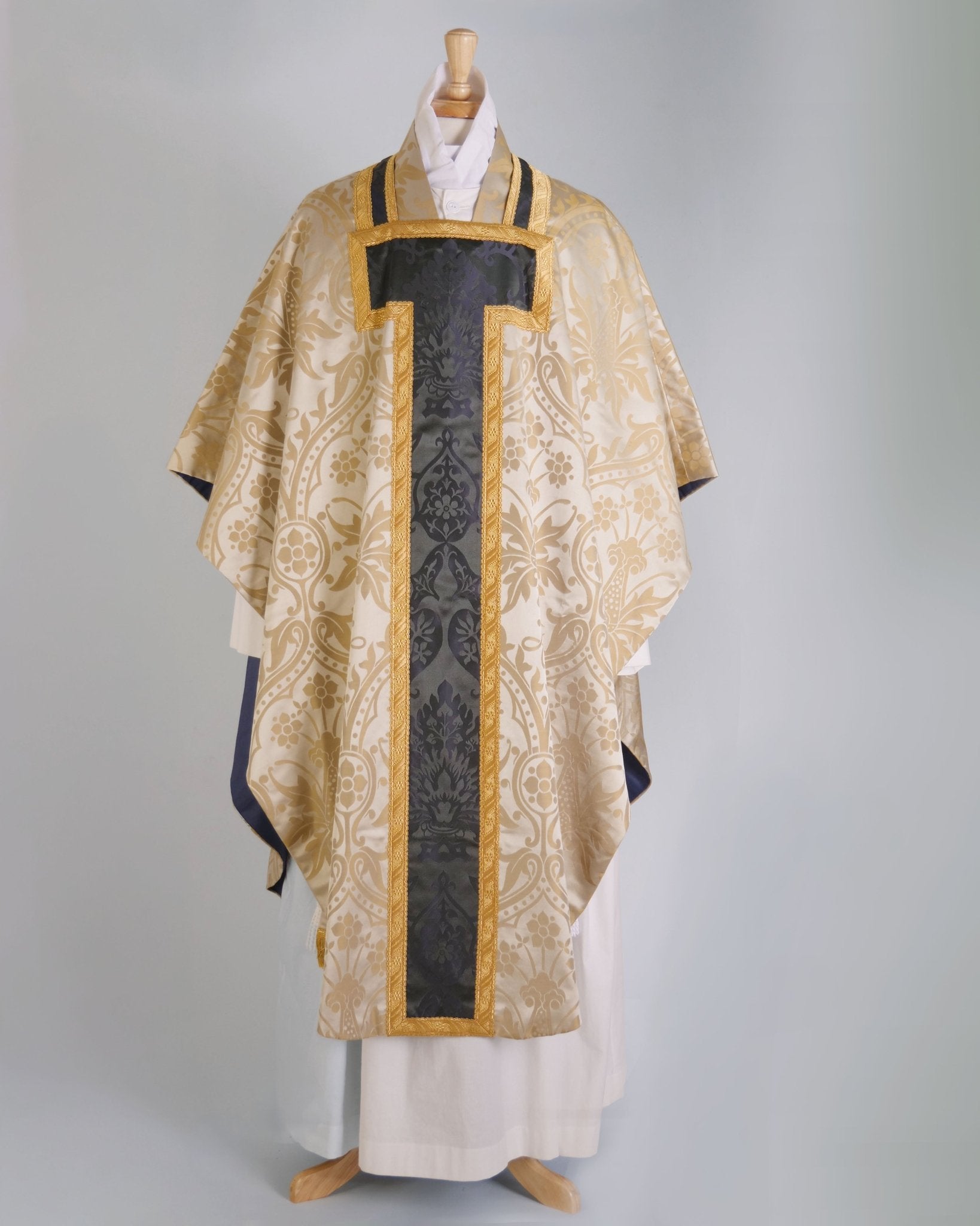 Borromean Chasuble in Oyster 'Shrewsbury' with 'Gothic' Orphreys - Watts & Co.