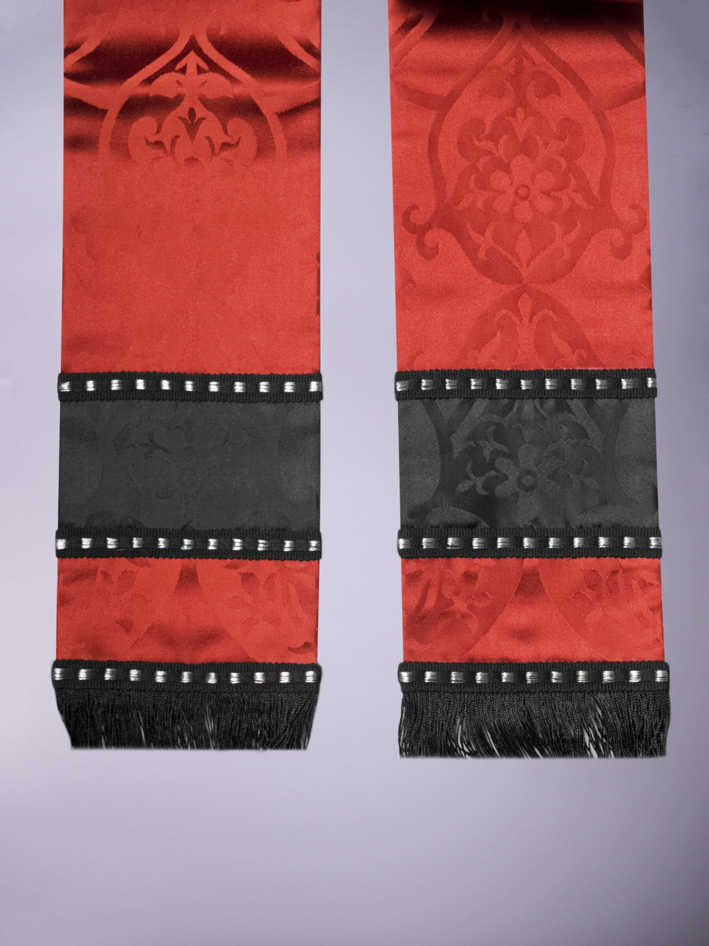Broad Stole in New Red 'Gothic' Silk with 'Gothic' Orphreys - Watts & Co.