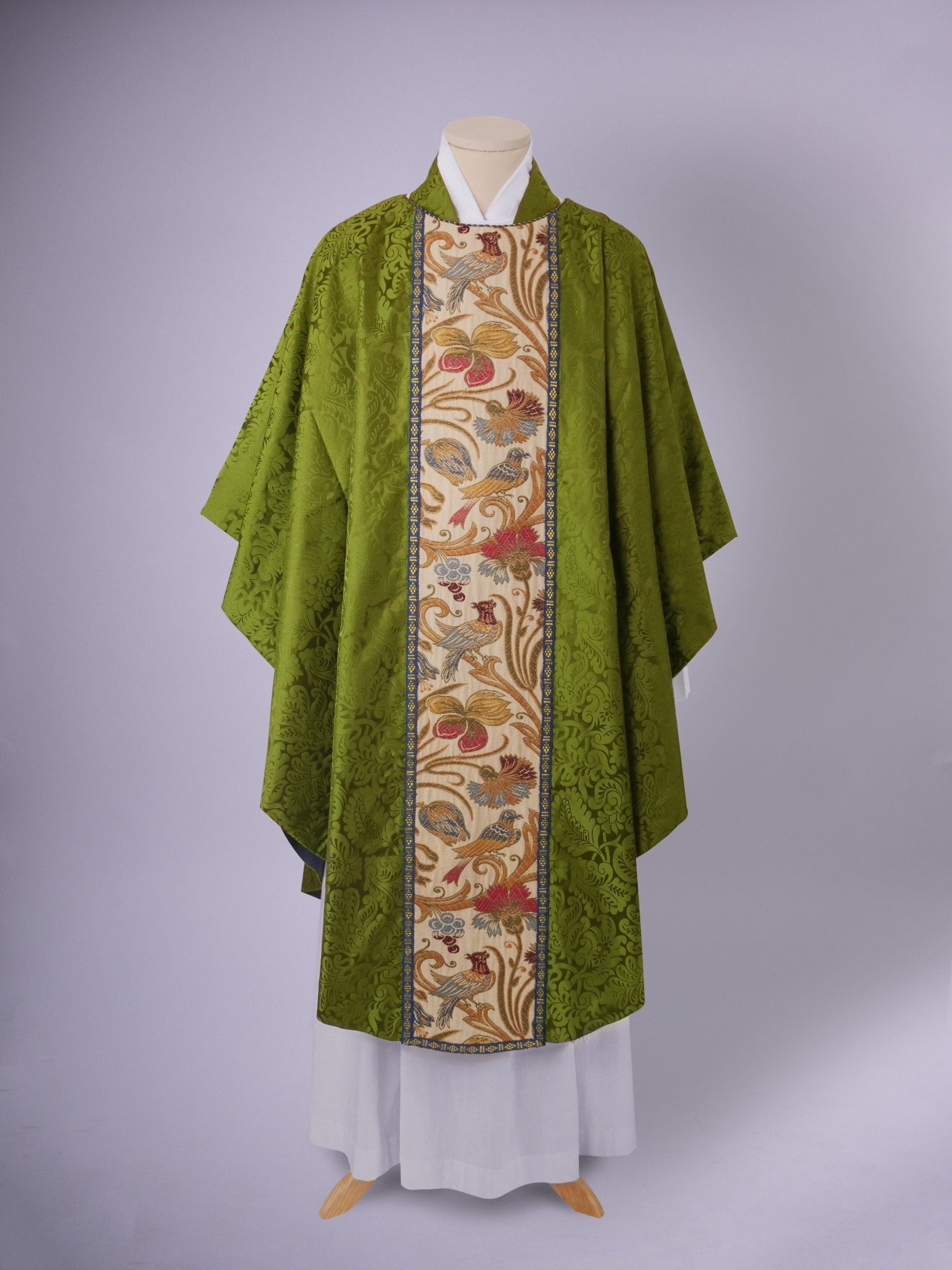 Classic Chasuble in Green 'Holbein' with 'Windsor Tennyson' Orphreys - Watts & Co.