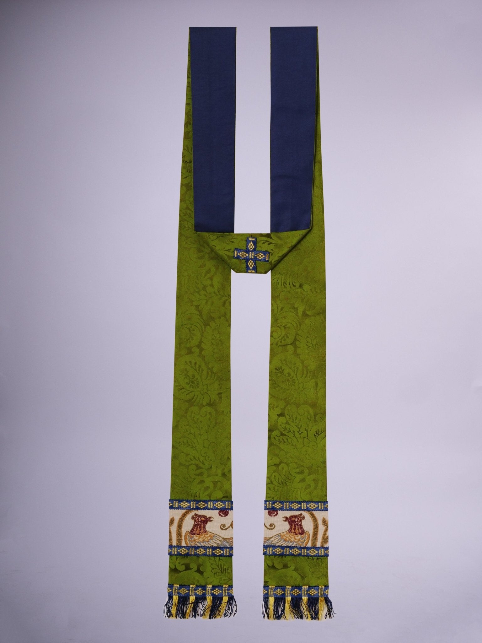 Classic Chasuble in Green 'Holbein' with 'Windsor Tennyson' Orphreys - Watts & Co.