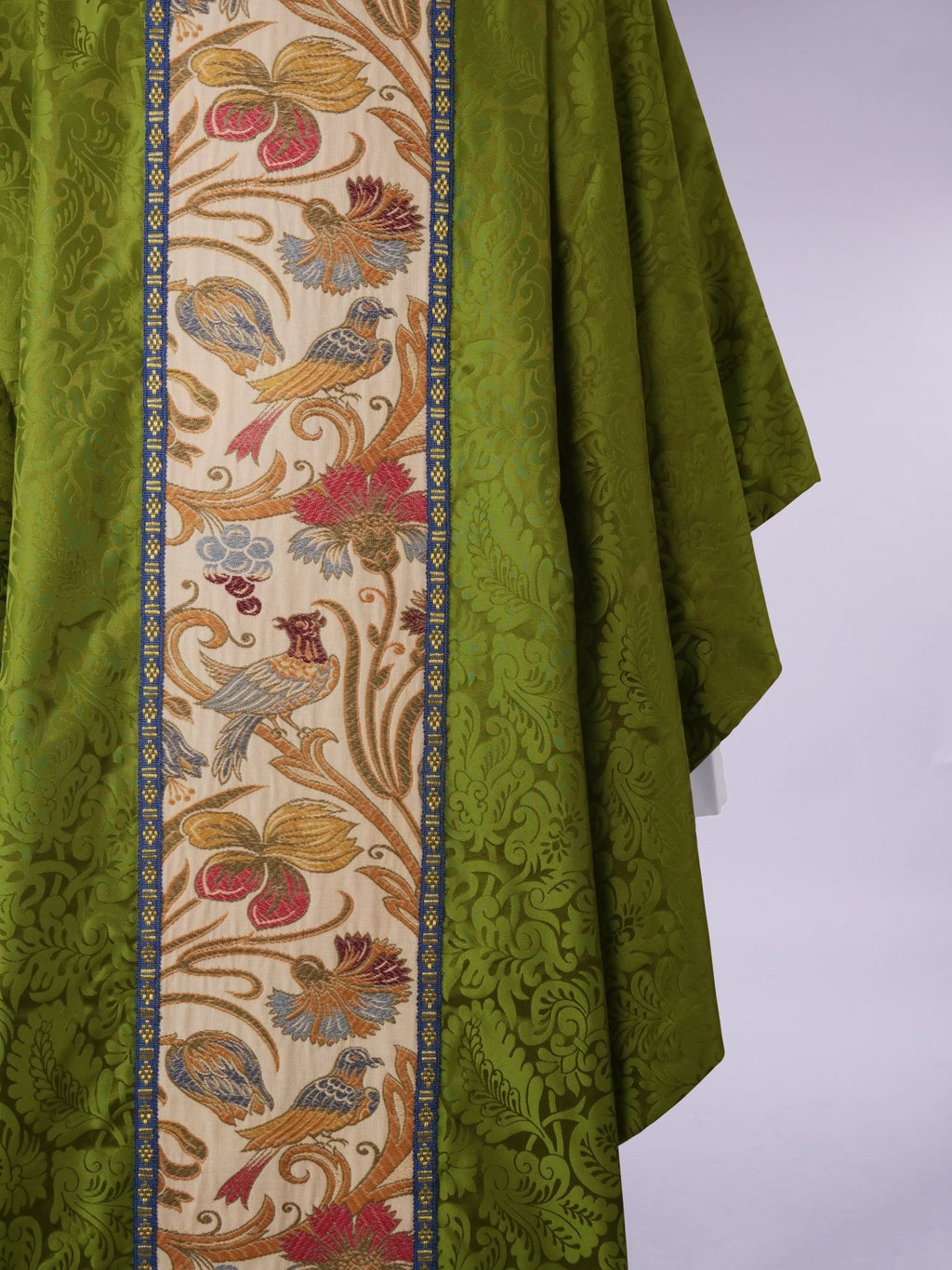 Classic Chasuble in Green 'Holbein' with 'Windsor Tennyson' Orphreys - Watts & Co.