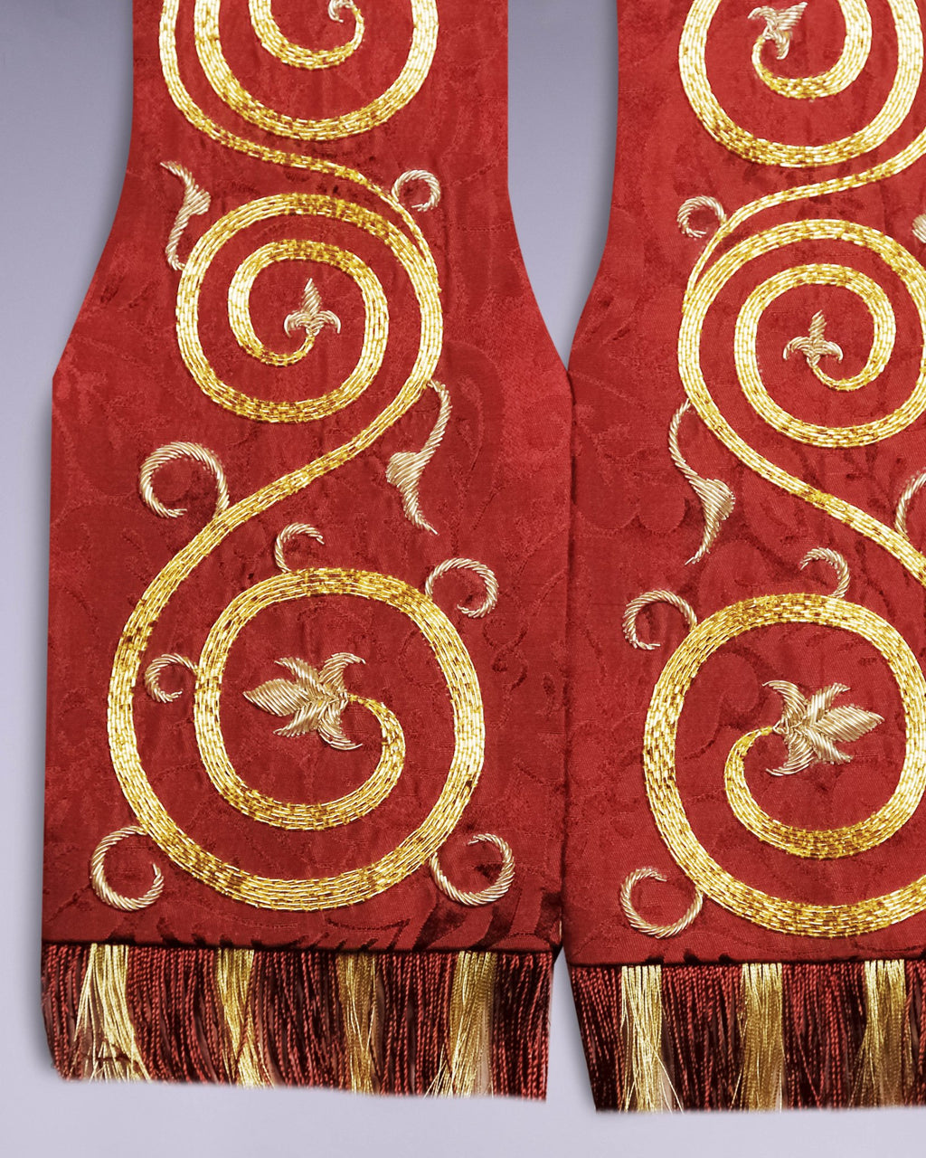 Comper Stole in Sarum Red 'Holbein' - Watts & Co.