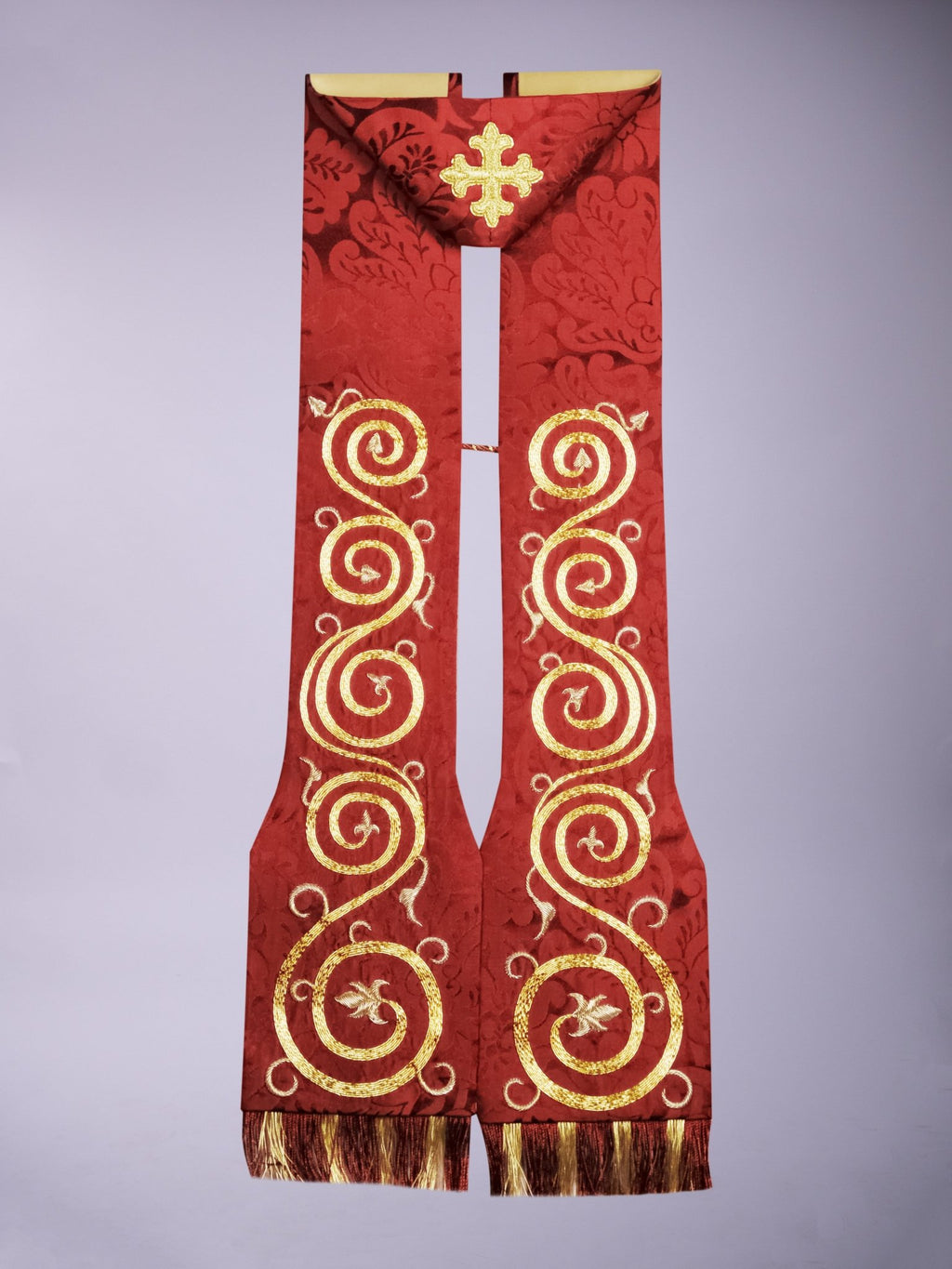Comper Stole in Sarum Red 'Holbein' - Watts & Co.