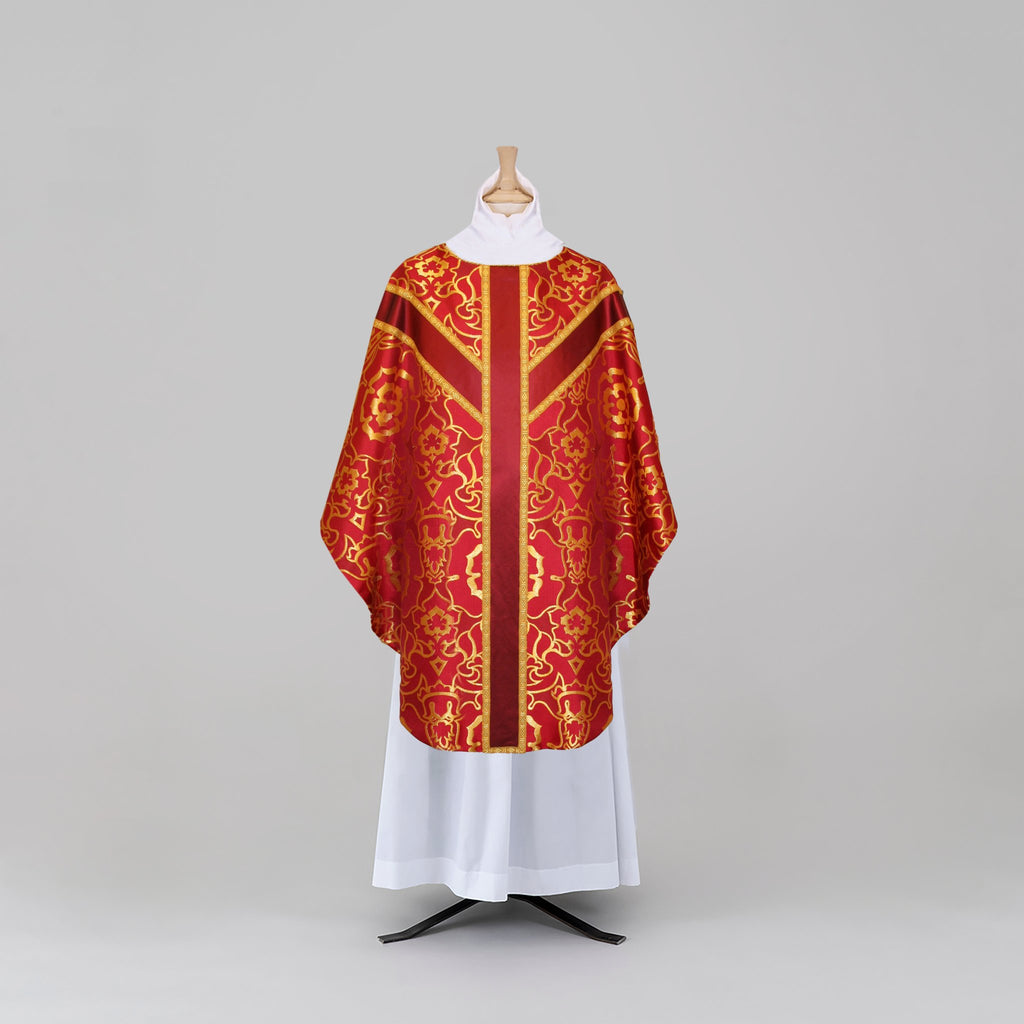 Gothic High Mass Set in Red & Gold 'Coronation' with Red Silk Orphreys - Watts & Co.