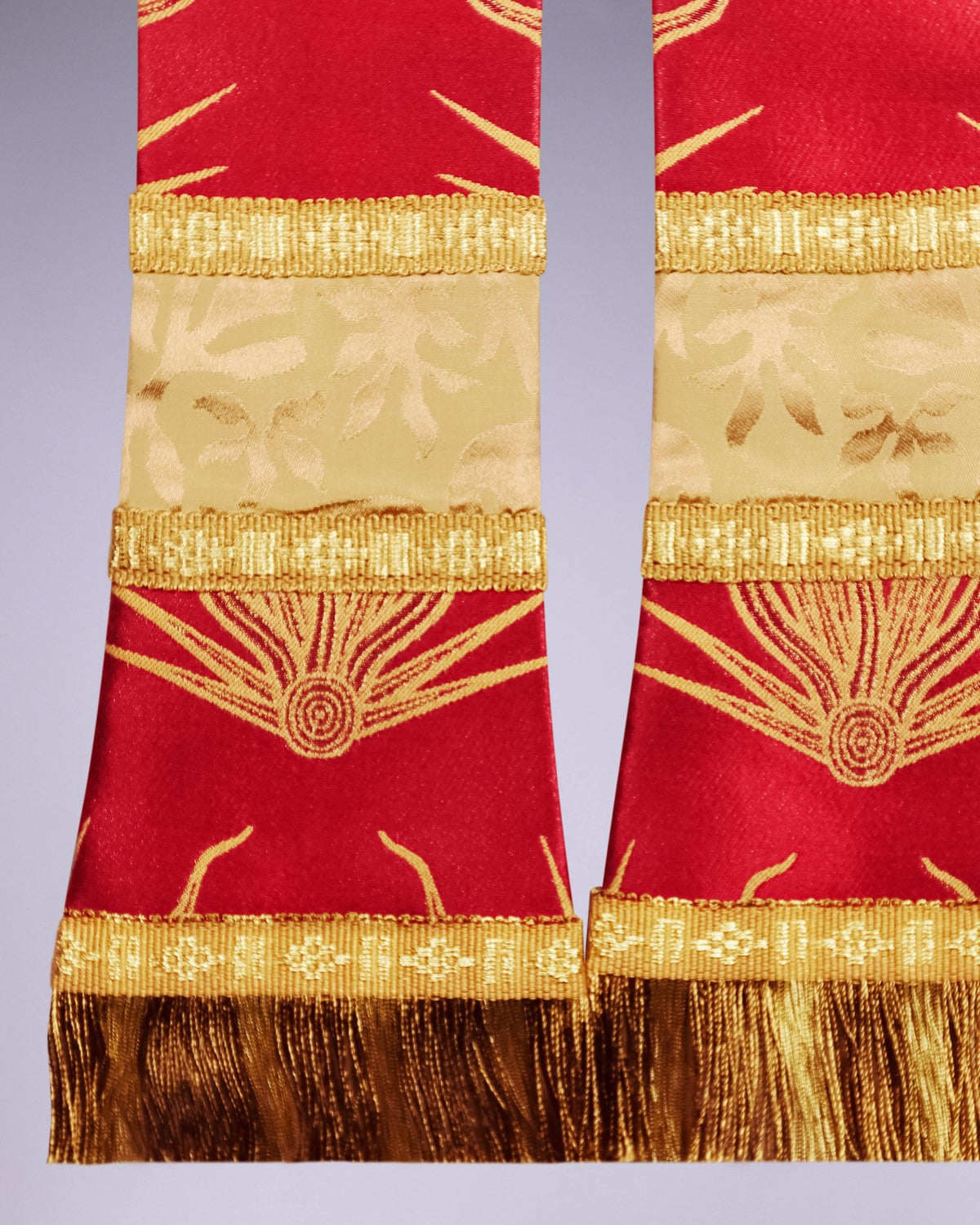 Gothic Stole in Red 'Pentecost' with Gold 'Gothic' Orphreys - Watts & Co.