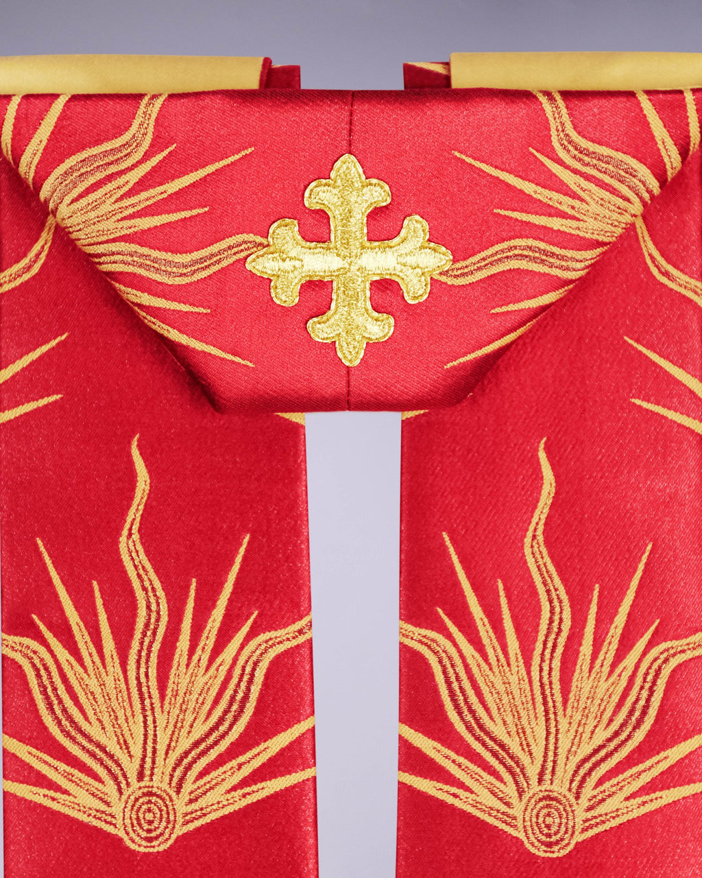 Gothic Stole in Red 'Pentecost' with Gold 'Gothic' Orphreys - Watts & Co.