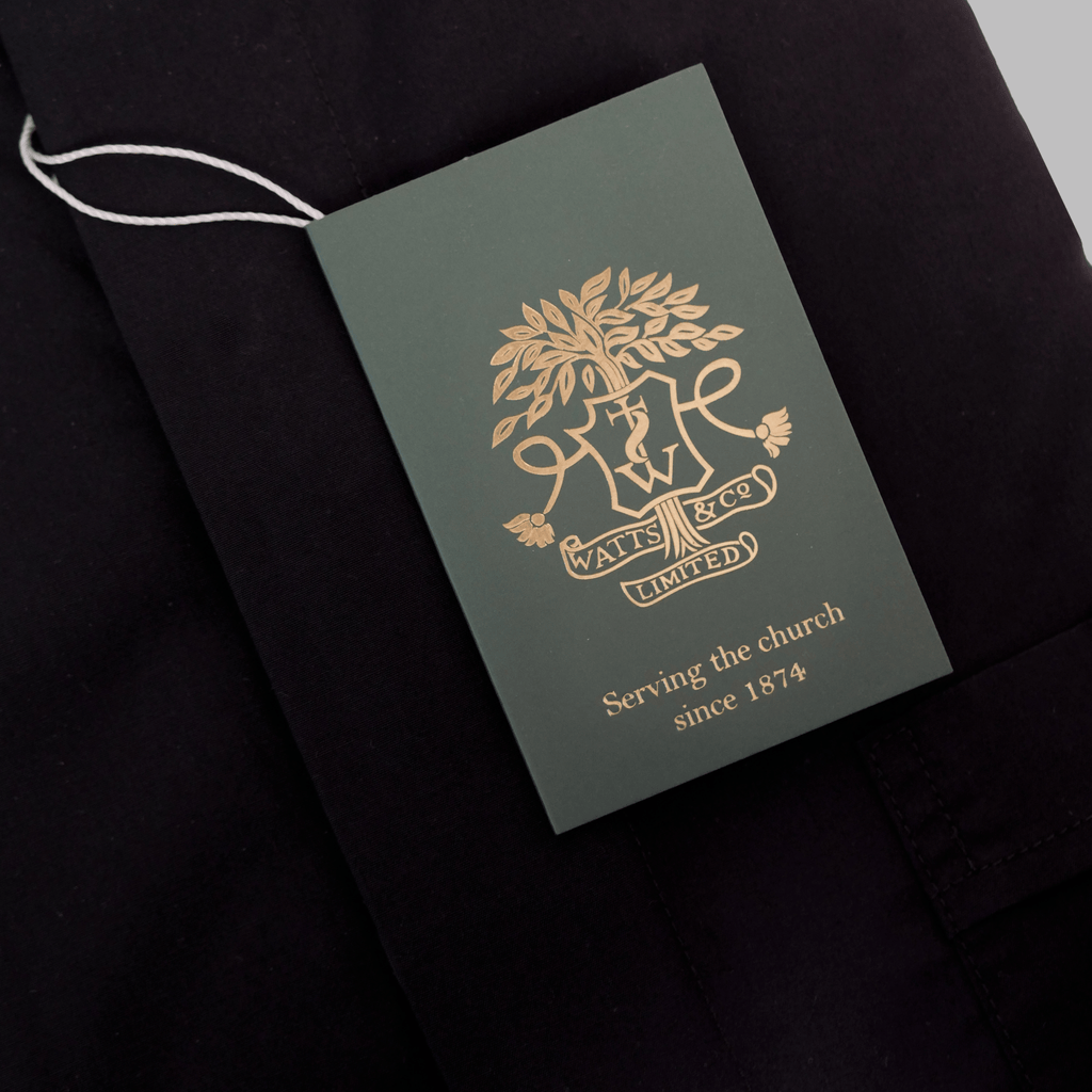 Men's Tunnel Collar Short Sleeve Clergy Shirt - Black - Watts & Co.