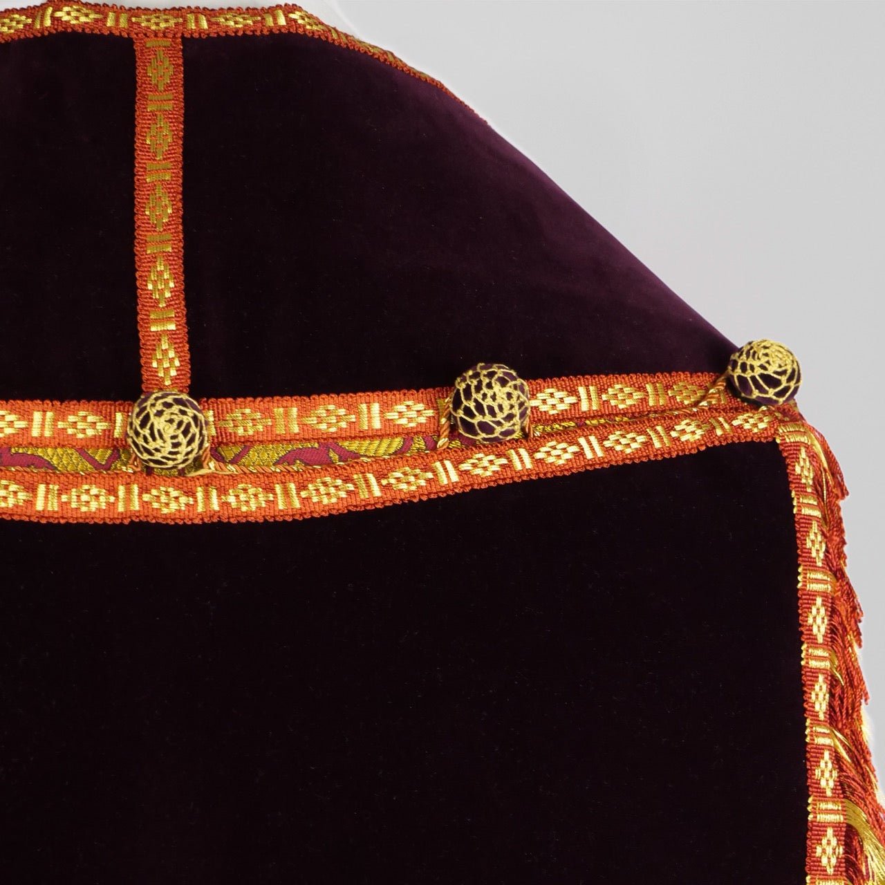 Minster Cope in Red/Gold 'Memlinc' with Red Velvet Orphreys - Watts & Co.