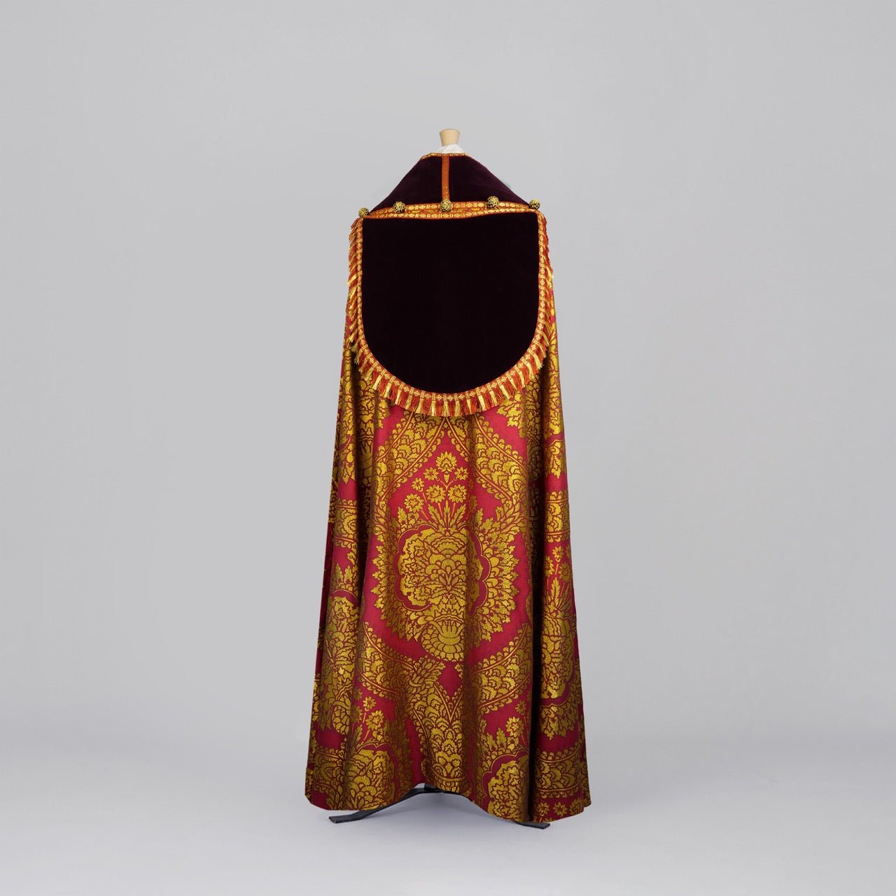 Minster Cope in Red/Gold 'Memlinc' with Red Velvet Orphreys - Watts & Co.