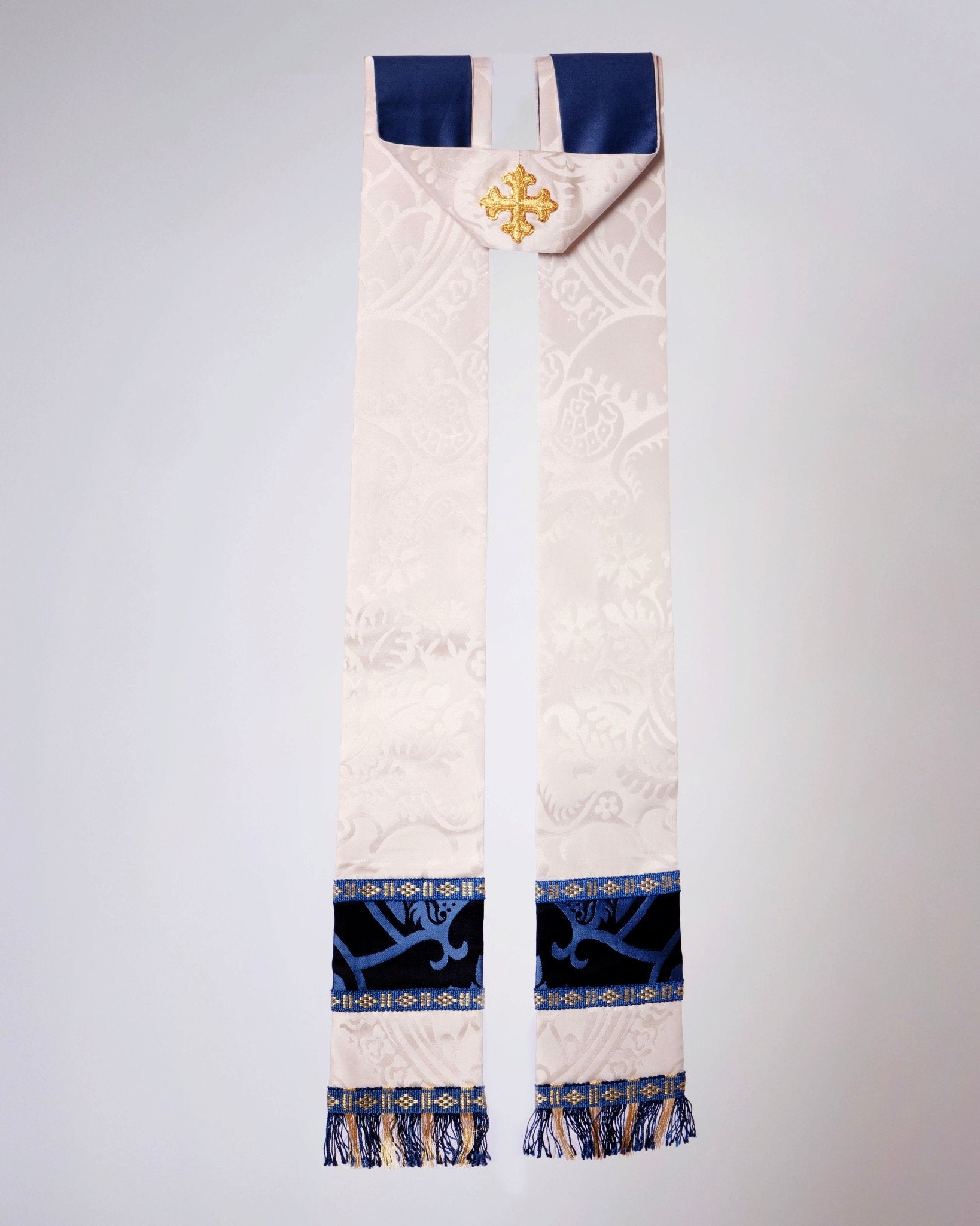 Pugin Chasuble in Cream 'Comper Cathedral' with 'Gothic' Orphreys - Watts & Co.