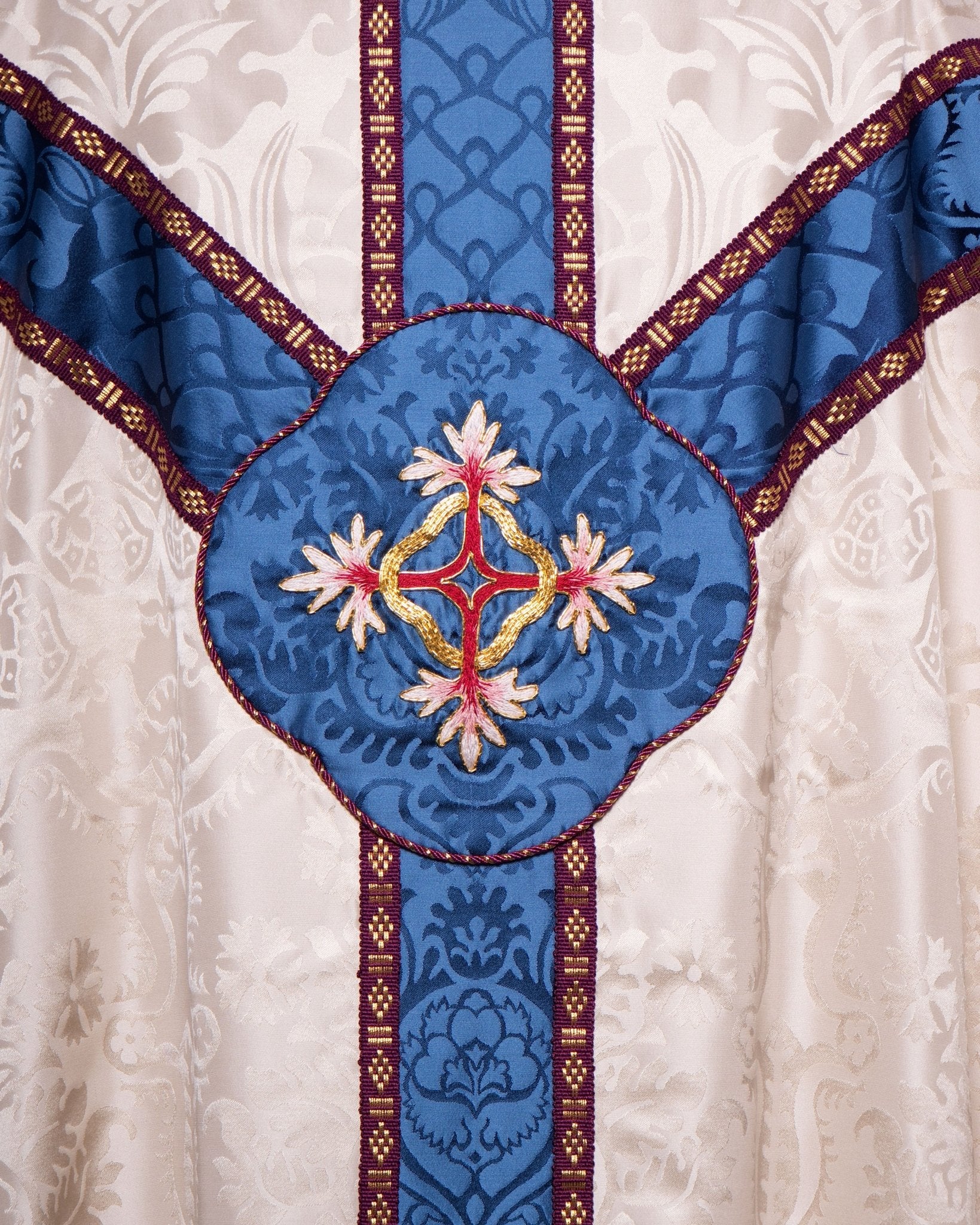 Semi-Gothic Chasuble in Cream 'Comper Cathedral' with 'Comper Cathedral' Orphreys - Watts & Co.
