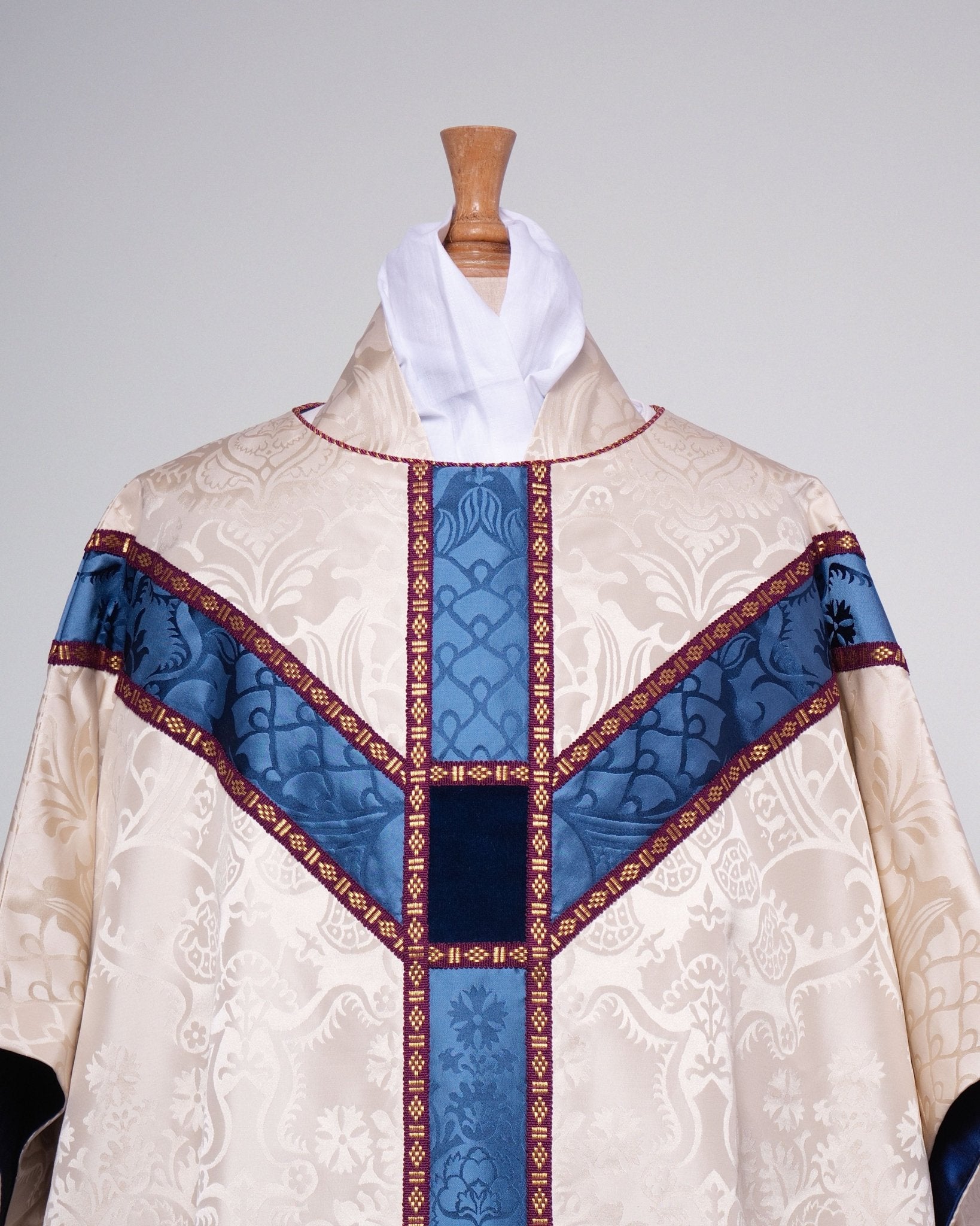 Semi-Gothic Chasuble in Cream 'Comper Cathedral' with 'Comper Cathedral' Orphreys - Watts & Co.
