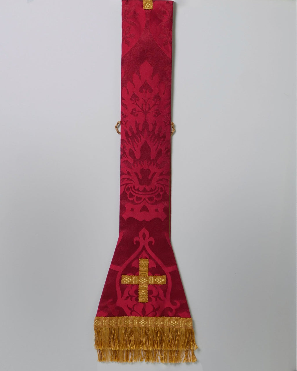 Spanish Chasuble in New Red 'Gothic' with 'Holbein' Orphreys - Watts & Co.