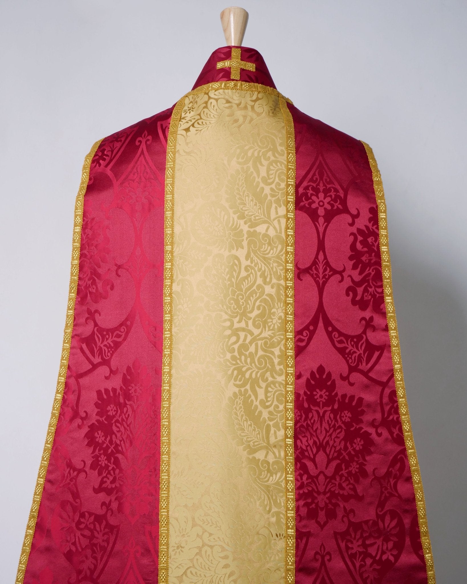 Spanish Chasuble in New Red 'Gothic' with 'Holbein' Orphreys - Watts & Co.