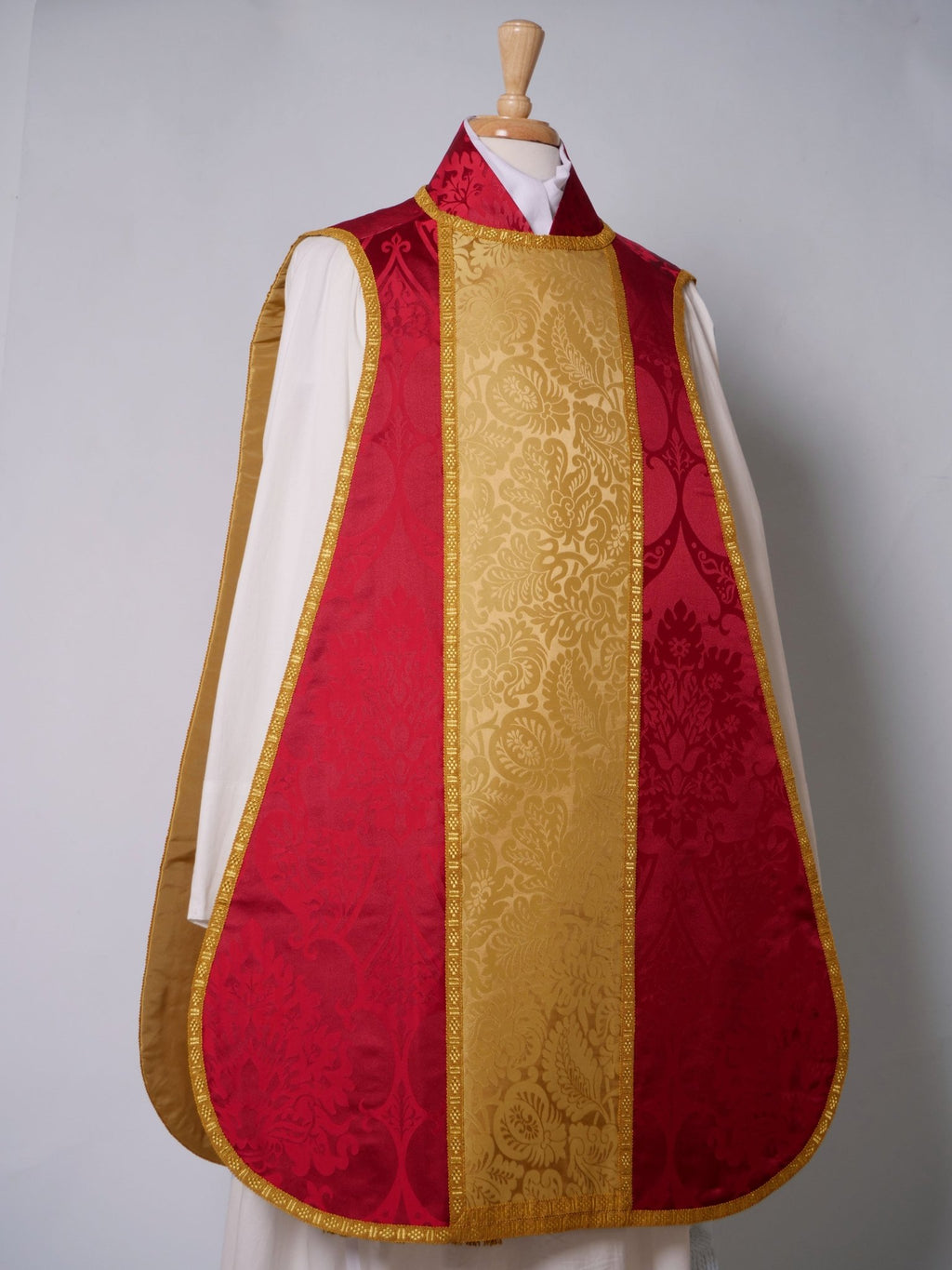 Spanish Chasuble in New Red 'Gothic' with 'Holbein' Orphreys - Watts & Co.