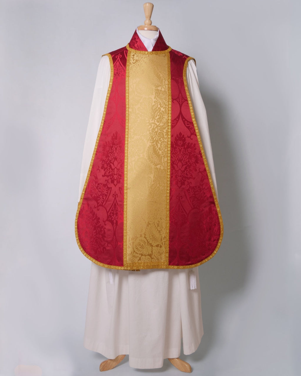 Spanish Chasuble in New Red 'Gothic' with 'Holbein' Orphreys - Watts & Co.