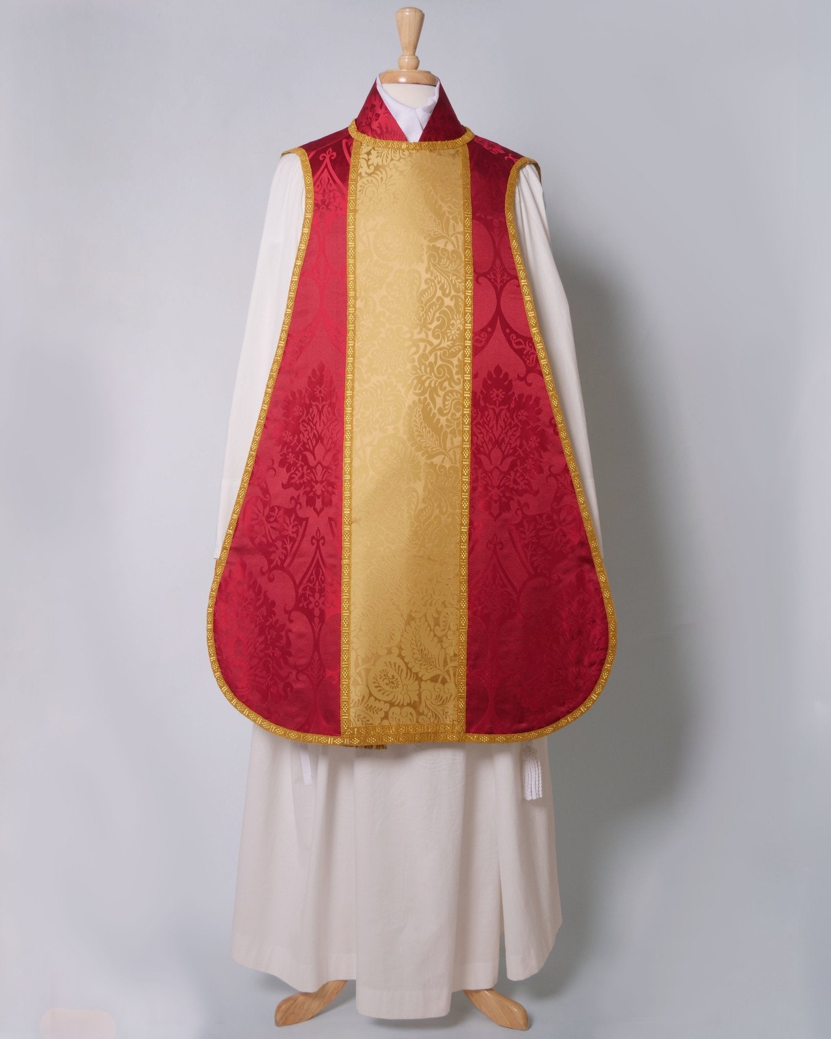 Spanish Chasuble in New Red 'Gothic' with 'Holbein' Orphreys - Watts & Co.