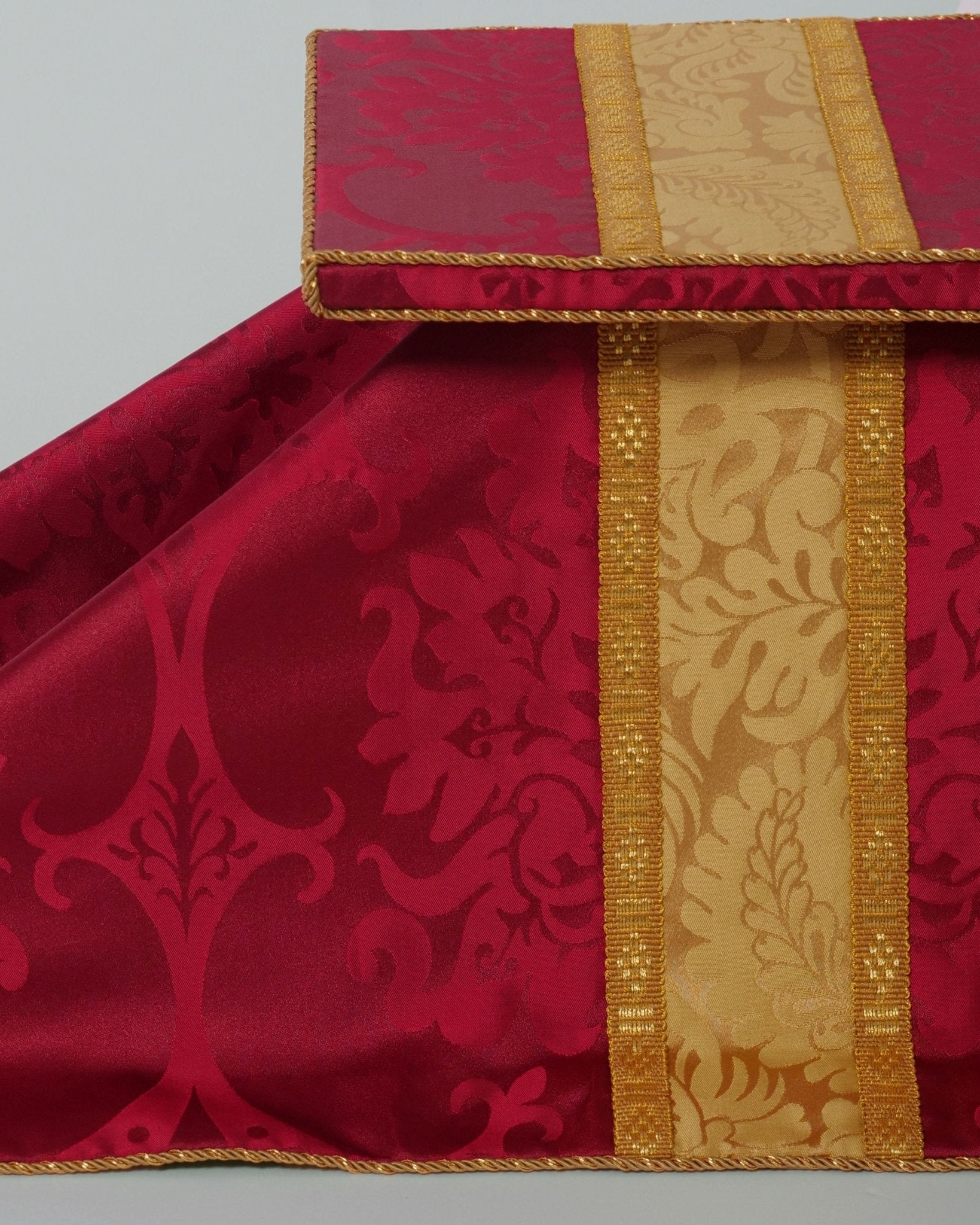 Spanish Chasuble in New Red 'Gothic' with 'Holbein' Orphreys - Watts & Co.