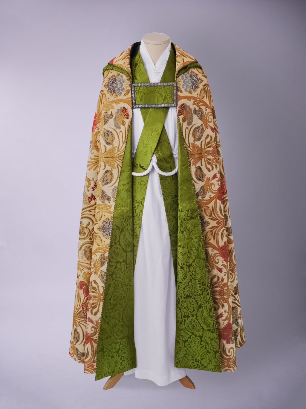 St Augustine Cope in 'Windsor Tennyson' tapestry with 'Holbein' orphreys - Watts & Co.