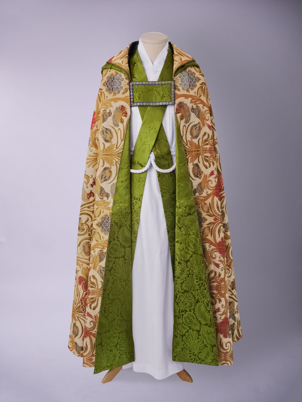 St Augustine Cope in 'Windsor Tennyson' tapestry with 'Holbein' orphreys - Watts & Co.