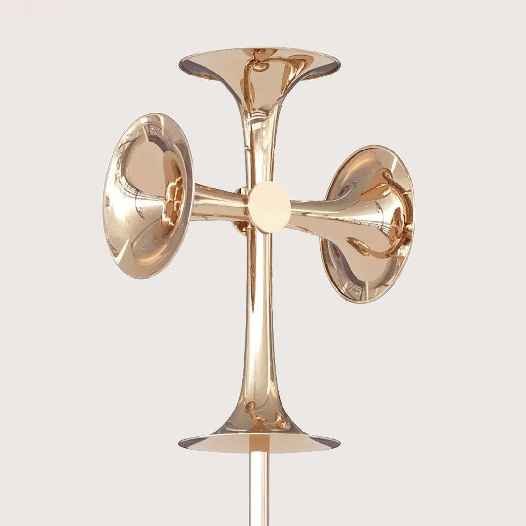 Trumpet style Processional Cross (Gold, Silver, and Brass) - Watts & Co.