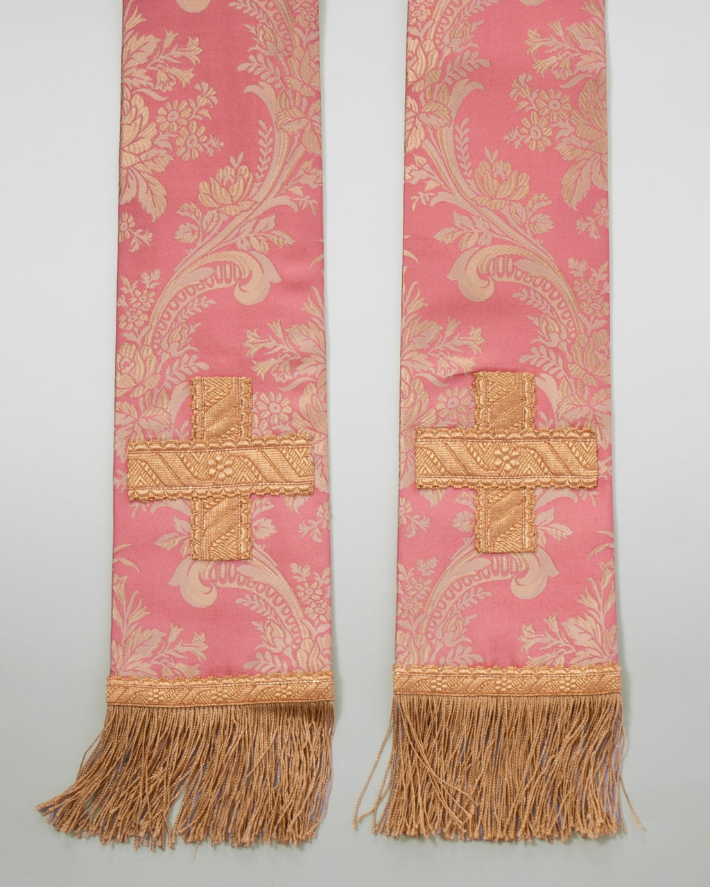 Tufton Stole in Rose 'Rosa' with Braid Crosses - Watts & Co.