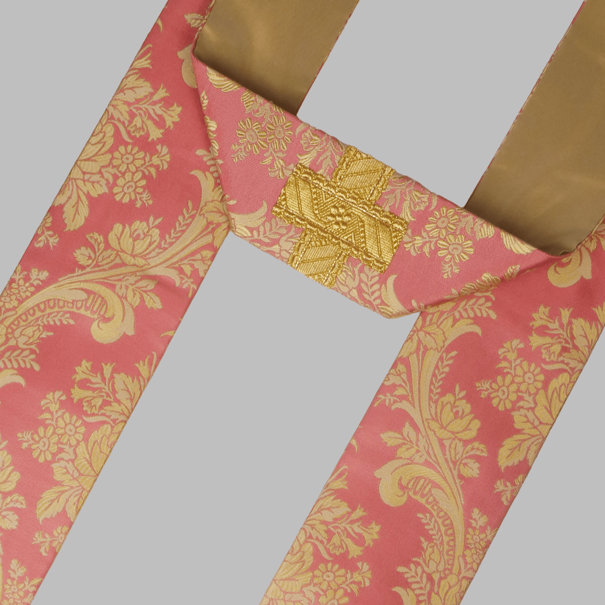Tufton Stole in Rose 'Rosa' with Braid Crosses - Watts & Co.