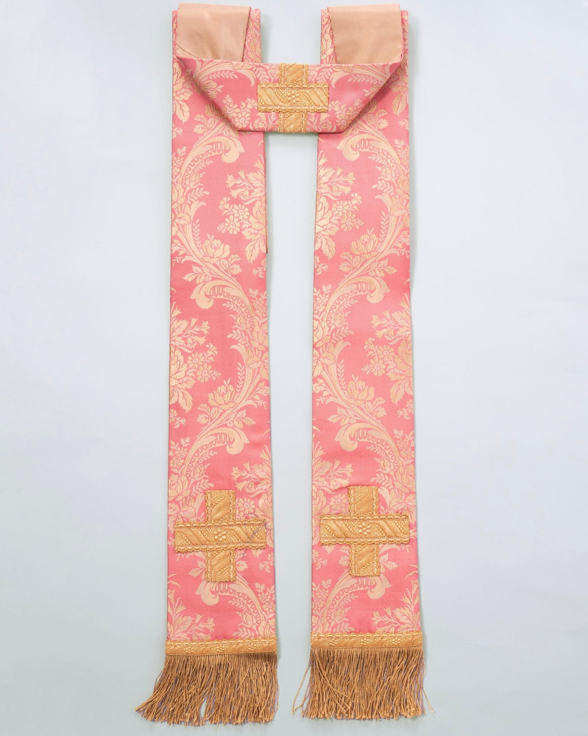 Tufton Stole in Rose 'Rosa' with Braid Crosses - Watts & Co.