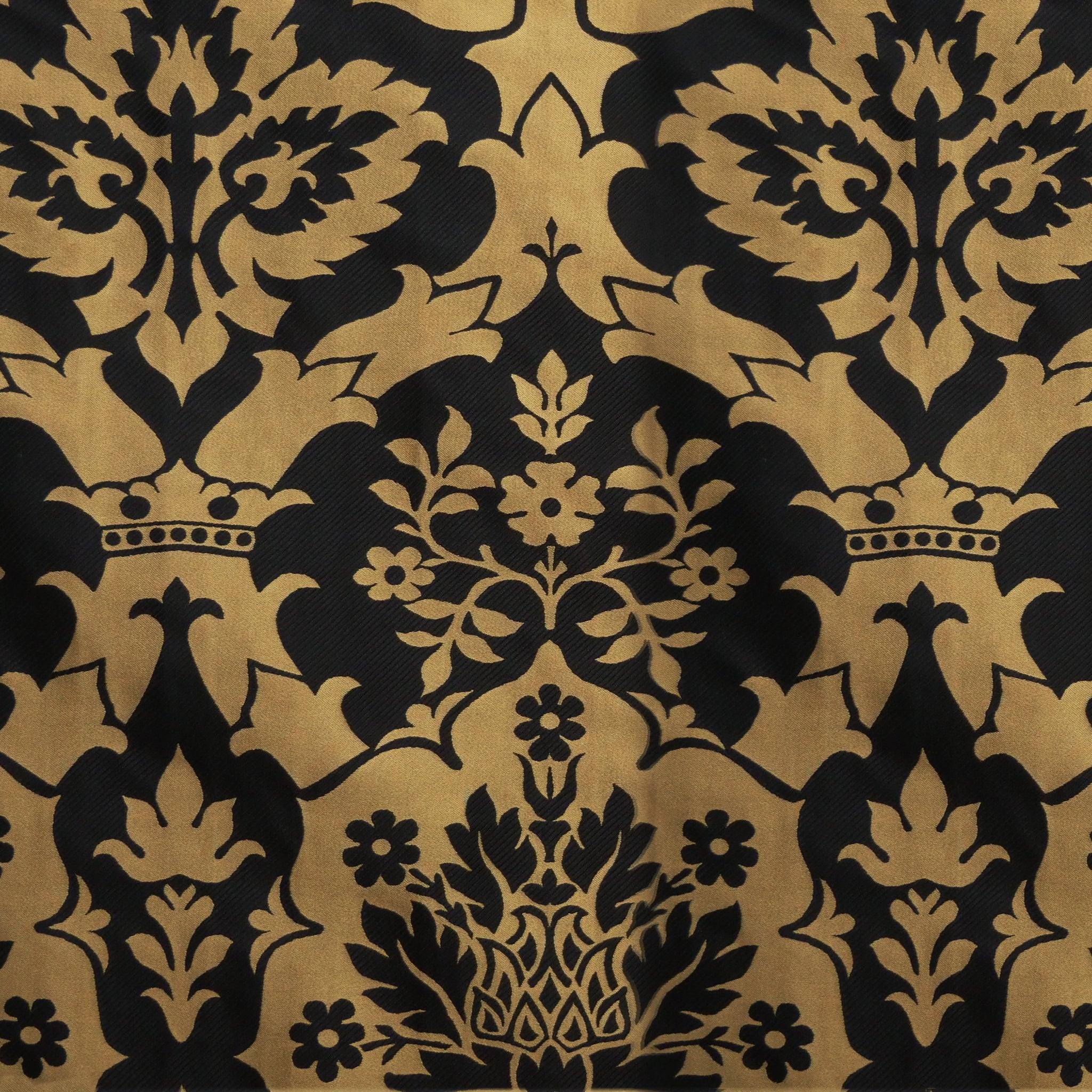 Van der Weyden Silk Brocade - Black - Watts & Co.