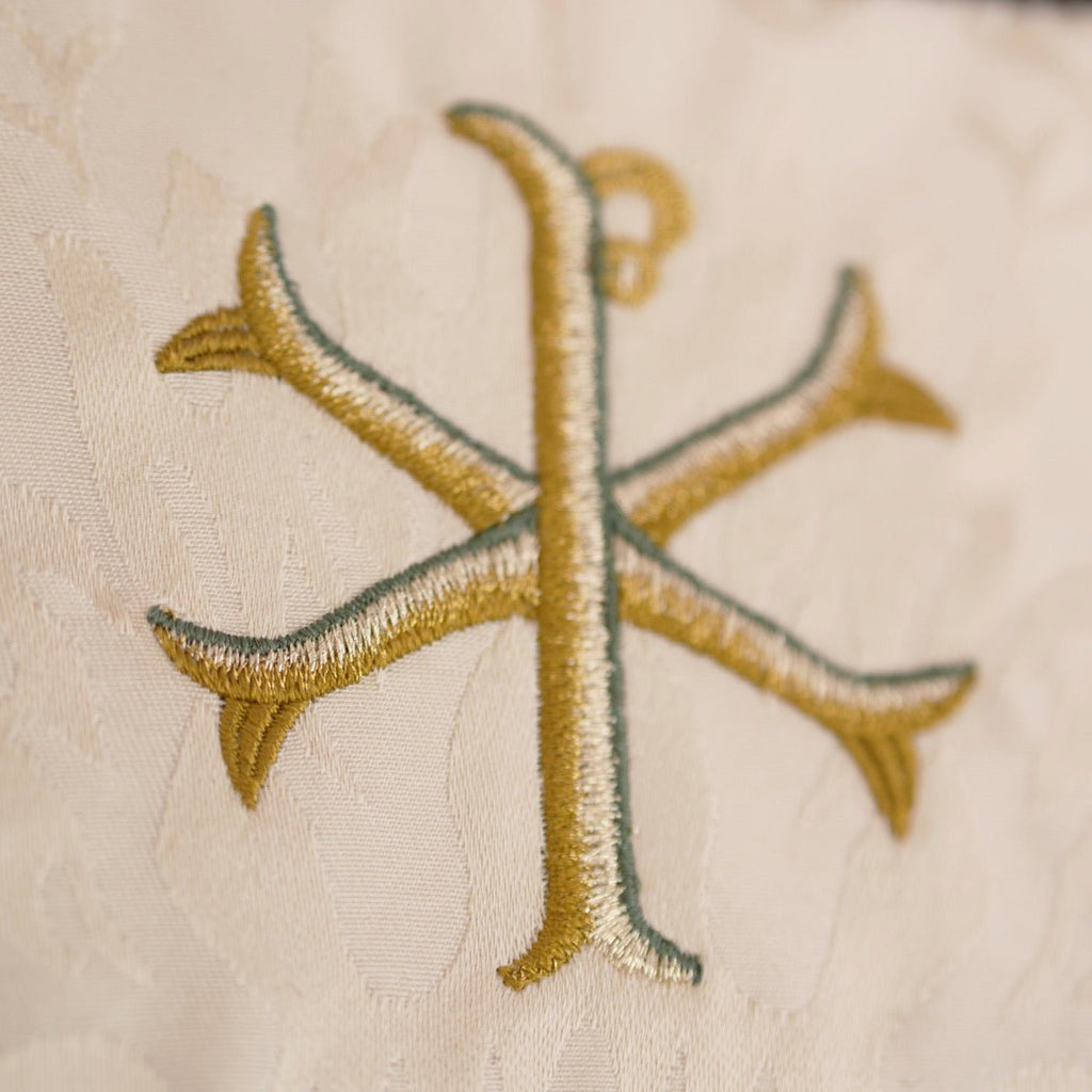 Westminster Cope in Black/Gold 'Van Der Weyden' with Peacock Embroidered Hood and Orphreys - Watts & Co.