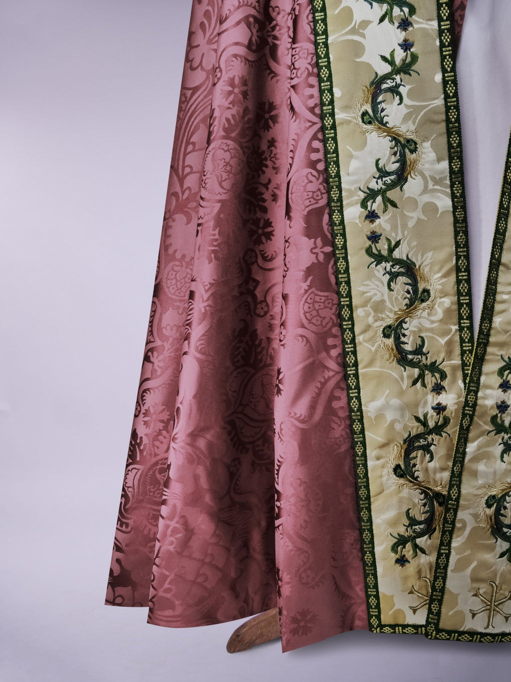 Westminster Cope in Comper Purple 'Comper Cathedral' with Peacock Embroidered Hood and Orphreys - Watts & Co.