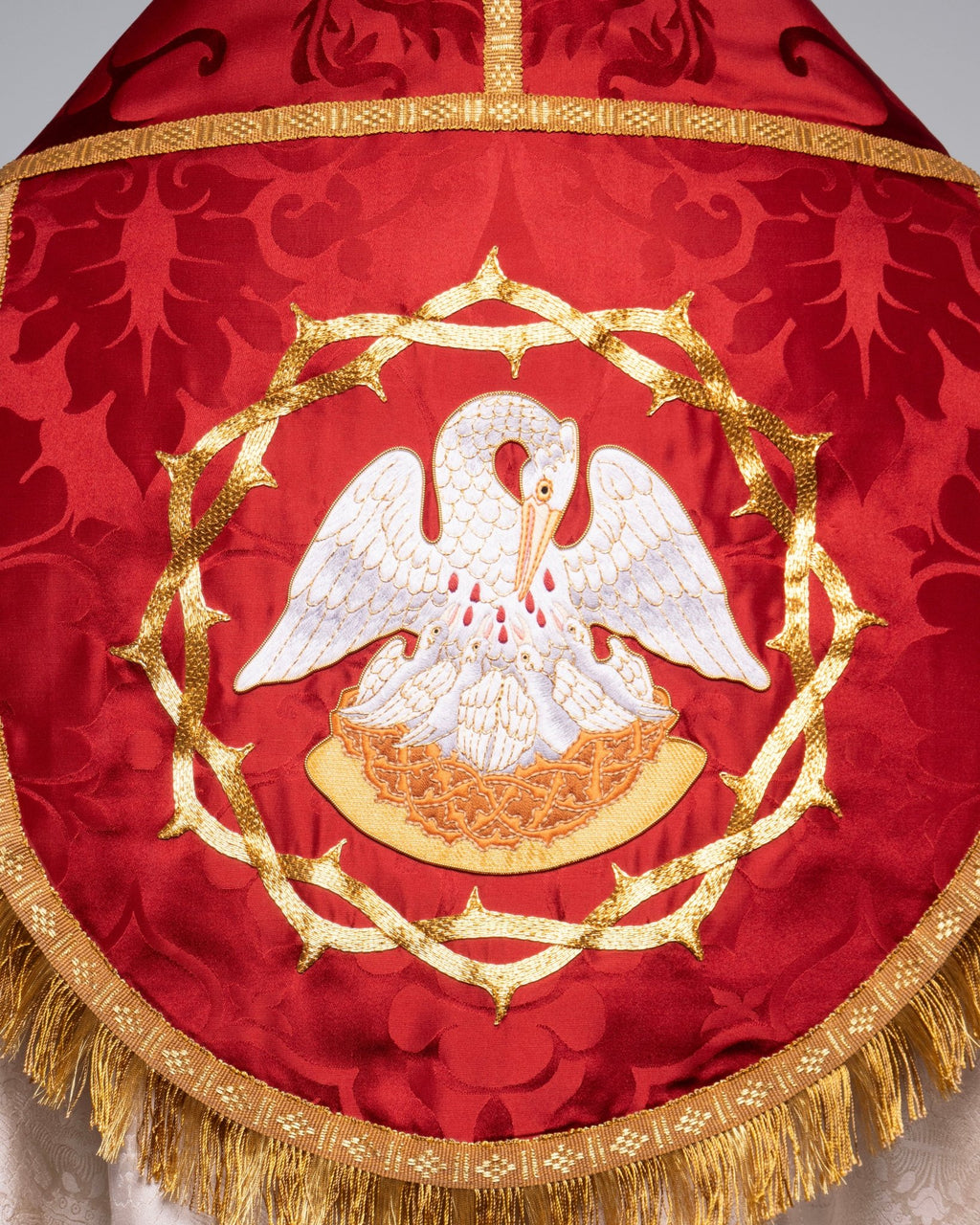 Westminster Cope in Cream 'Stag' with 'Bellini' Orphreys - Watts & Co.