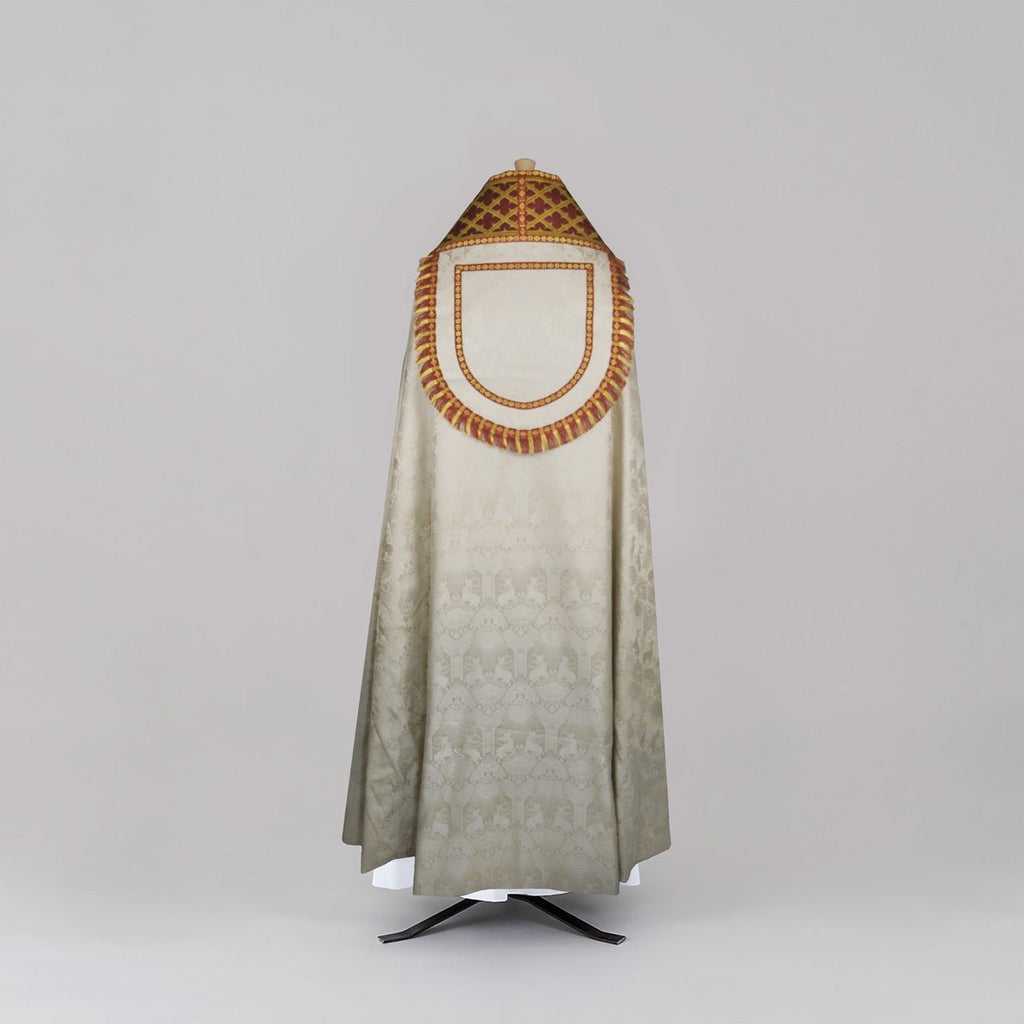 Westminster Cope in Cream 'Stag' with Gothic Trellis Orphreys - Watts & Co.