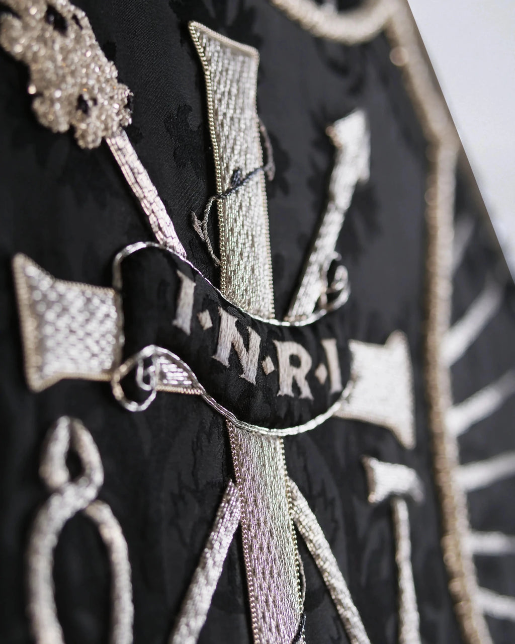 Westminster Cope in Sarum Red 'Gothic' with Hand - embroidered Symbols of the Passion - Watts & Co.