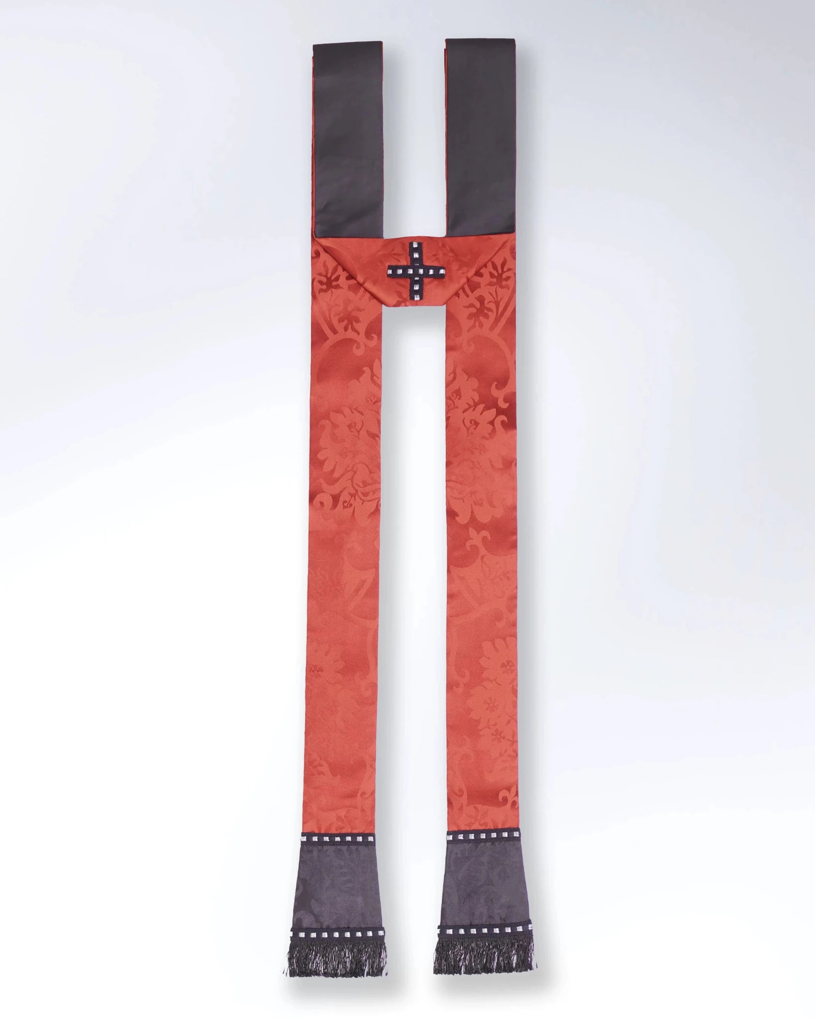 Westminster Cope in Sarum Red 'Gothic' with Hand - embroidered Symbols of the Passion - Watts & Co.