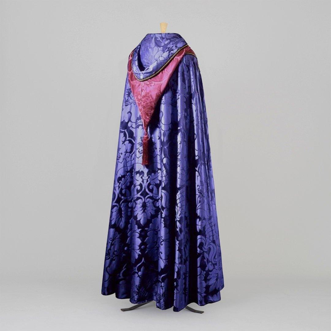 Abbey Cope in Blue Bellini with Comper Purple Gothic Orphreys - Watts & Co.