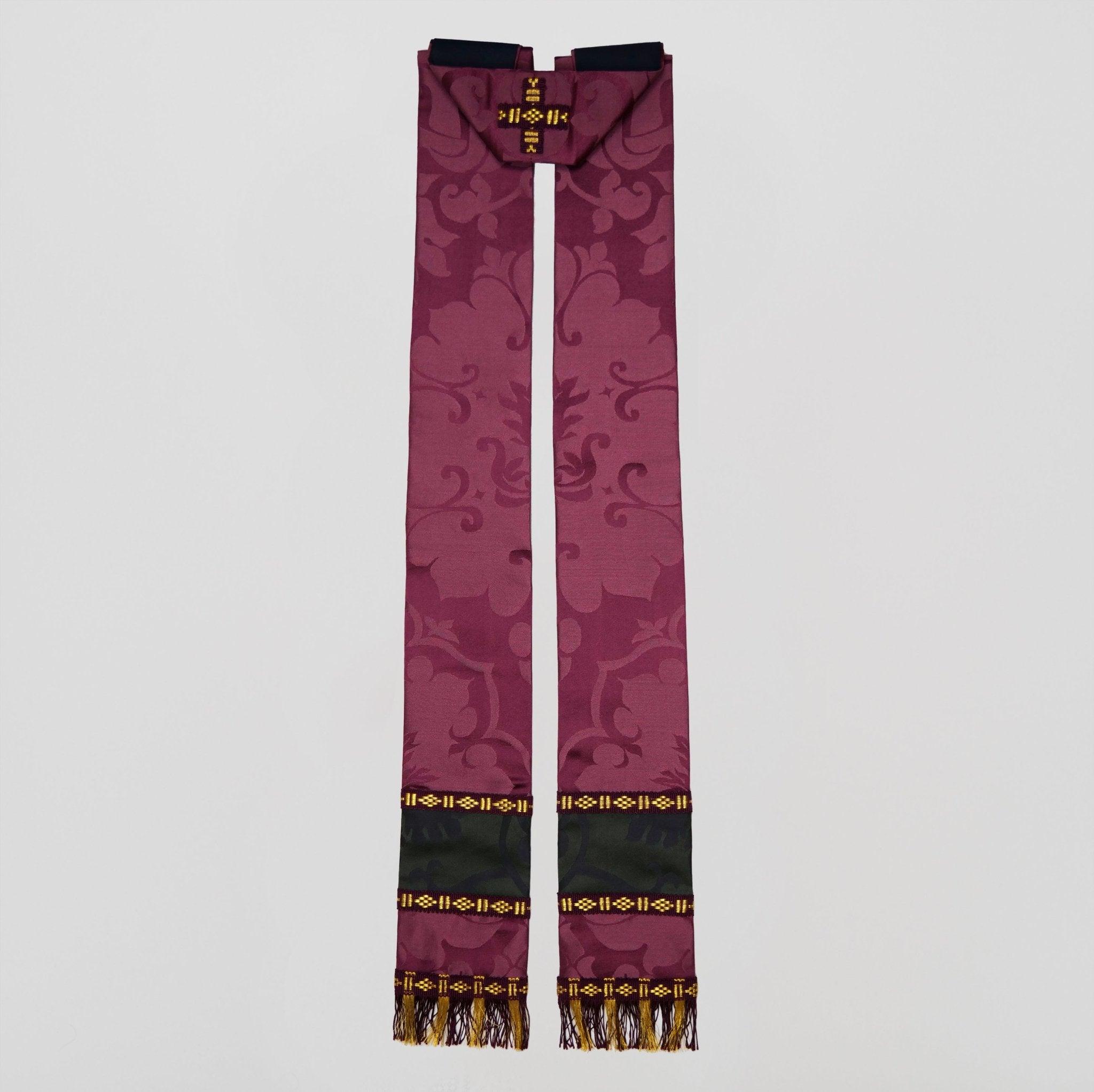 Abbey Cope in Comper Purple 'Bellini' with Sarum Indigo 'Gothic' Orphreys - Watts & Co.