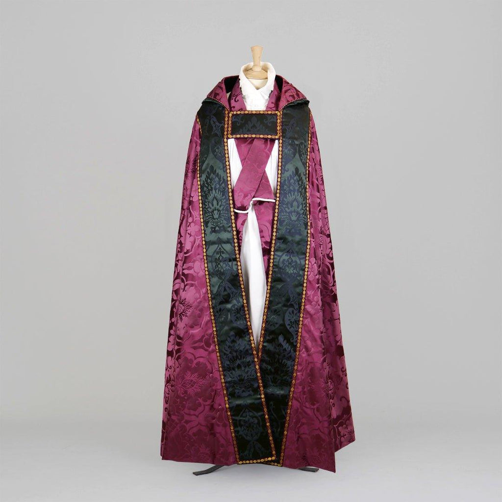 Abbey Cope in Comper Purple 'Bellini' with Sarum Indigo 'Gothic' Orphreys - Watts & Co.