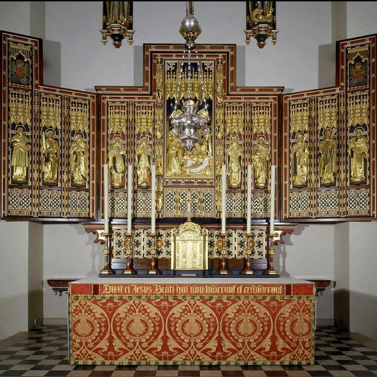 Altar Frontal & Embroidered Superfrontal in Red Gainford - Watts & Co. (international)