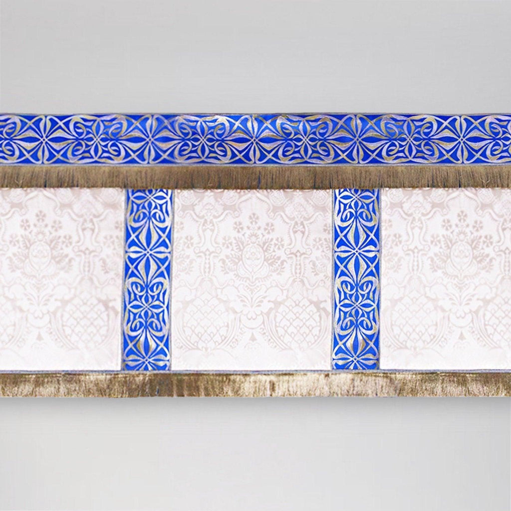 Altar Frontal in Cream Comper Cathedral with Blue Gazeley Superfrontal - Watts & Co. (international)