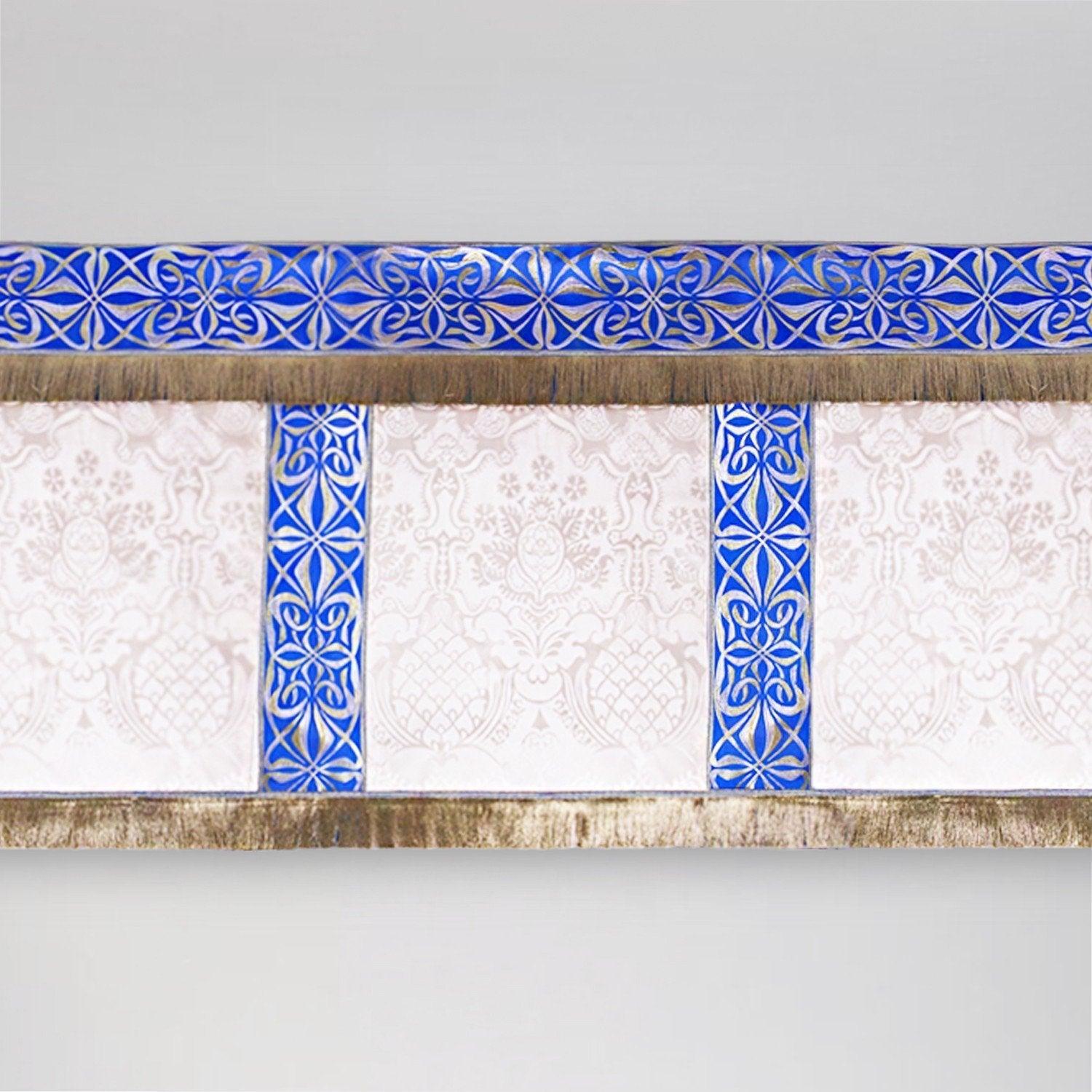 Altar Frontal in Cream Comper Cathedral with Blue Gazeley Superfrontal - Watts & Co. (international)