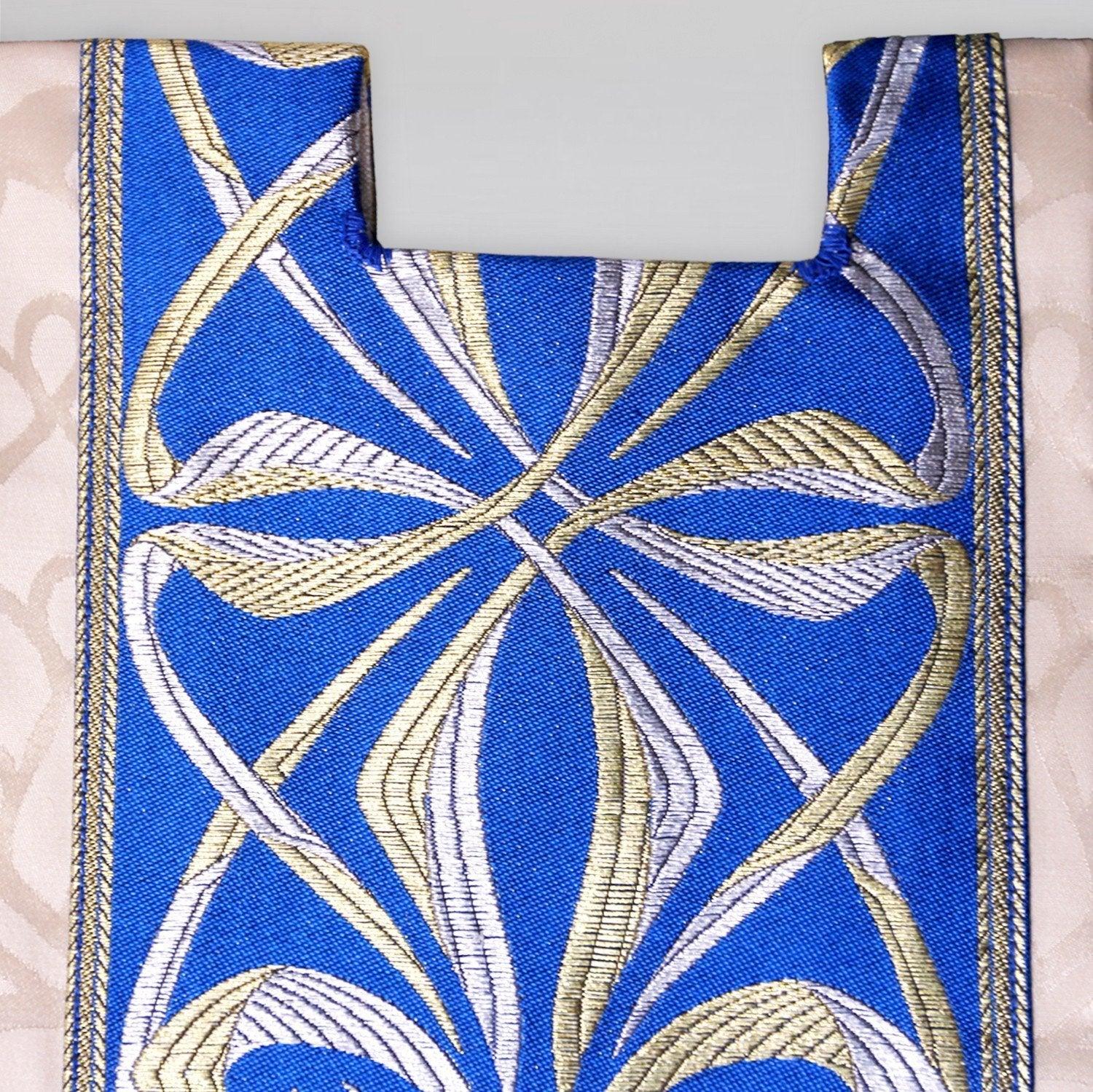 Altar Frontal in Cream Comper Cathedral with Blue Gazeley Superfrontal - Watts & Co. (international)