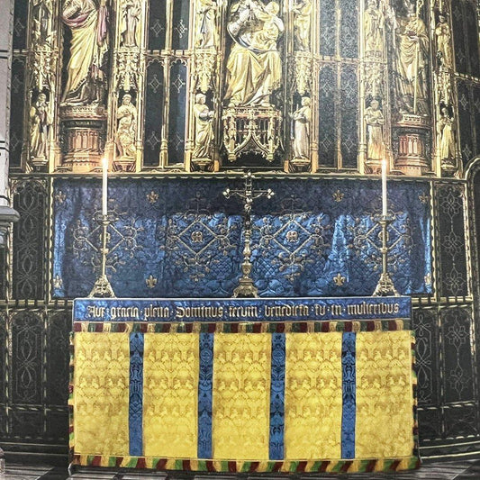 Altar Frontal in Gold Stag with Embroidered Superfrontal - Watts & Co.
