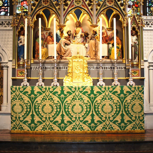 Altar Frontal in Green/Gold 'Gainford' - Watts & Co.