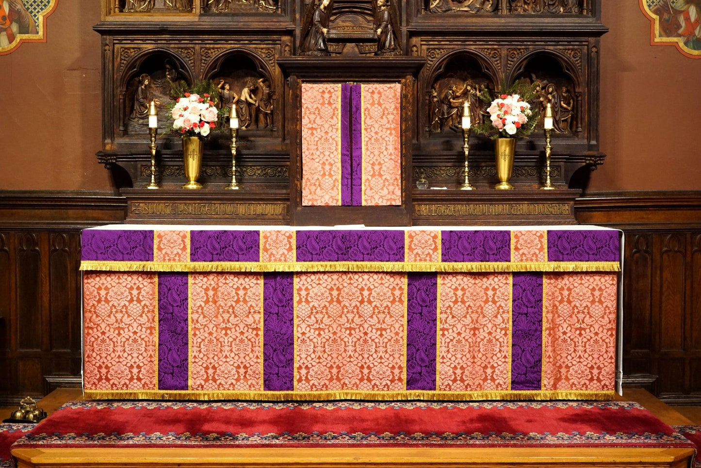 Altar Frontal in Rose 'Davenport' and Superfrontal in Violet 'Holbein' - Watts & Co.