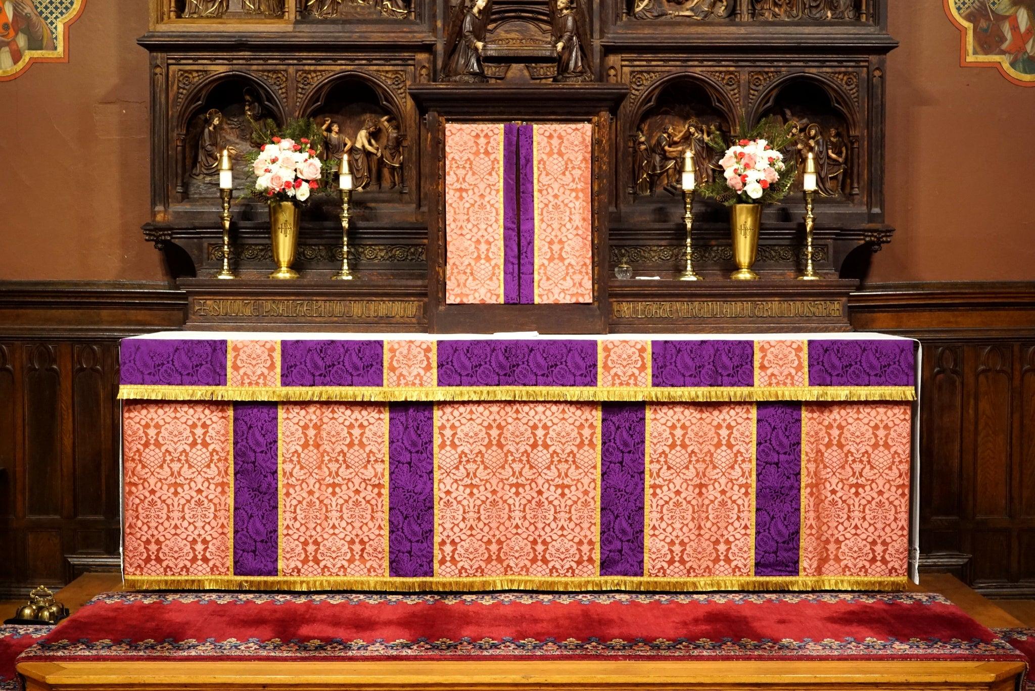 Altar Frontal in Rose 'Davenport' and Superfrontal in Violet 'Holbein' - Watts & Co.