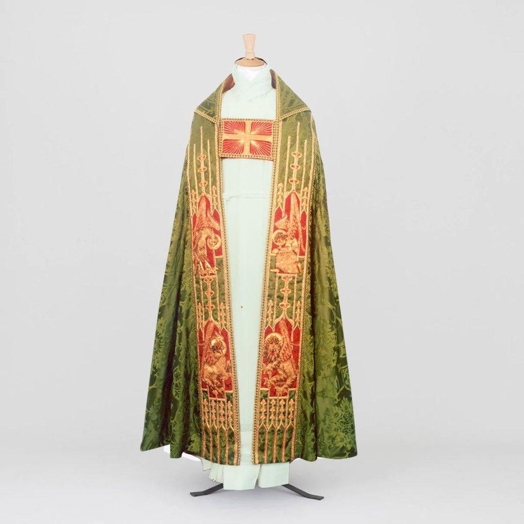 Archive Cope in Green Gothic Silk - Watts & Co.